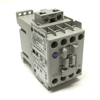 Used Allen Bradley 100-C23QJ01 Contactor Relay 24VDC Coil, 3-Pole + 1NC, 600VAC 30A