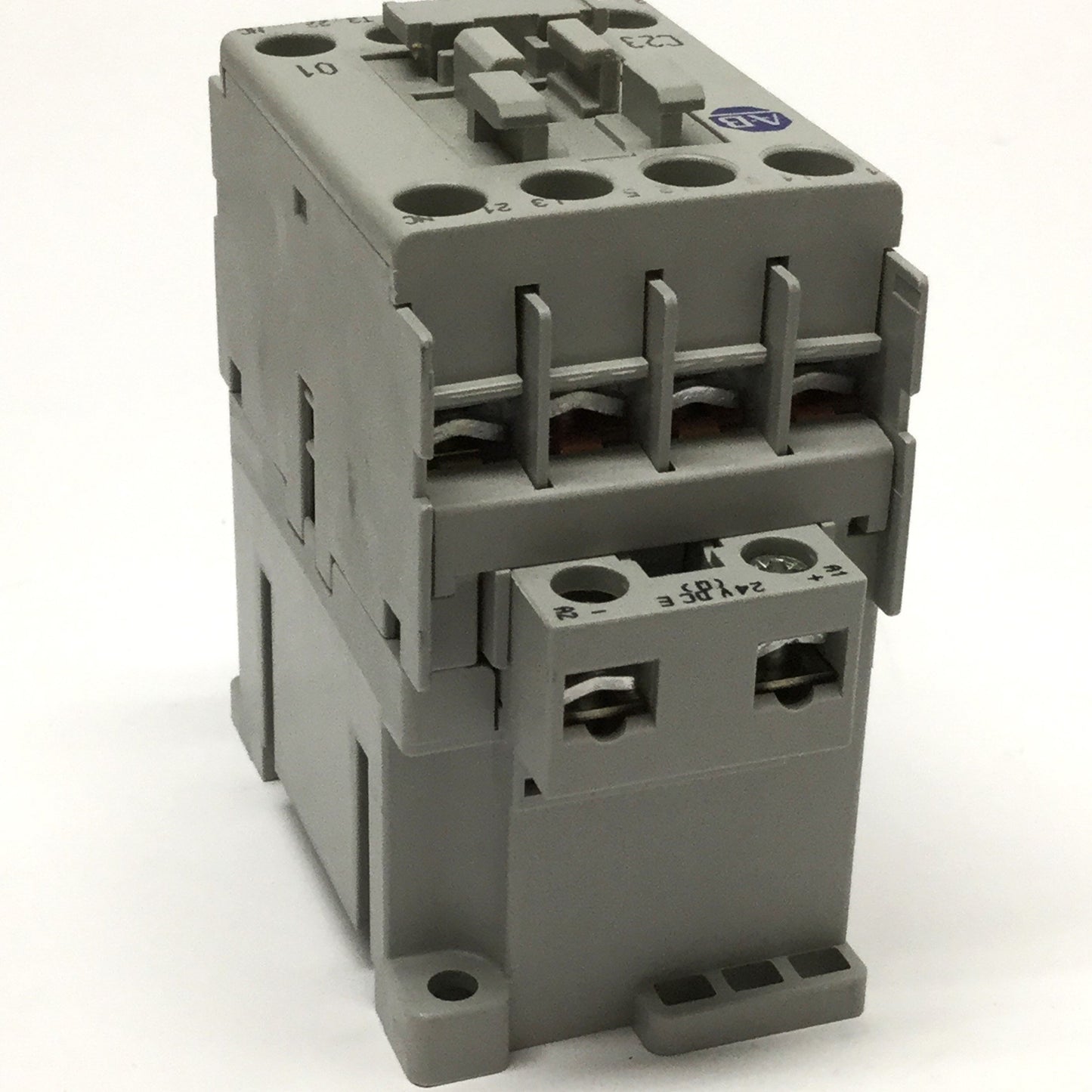 Used Allen Bradley 100-C23QJ01 Contactor Relay 24VDC Coil, 3-Pole + 1NC, 600VAC 30A