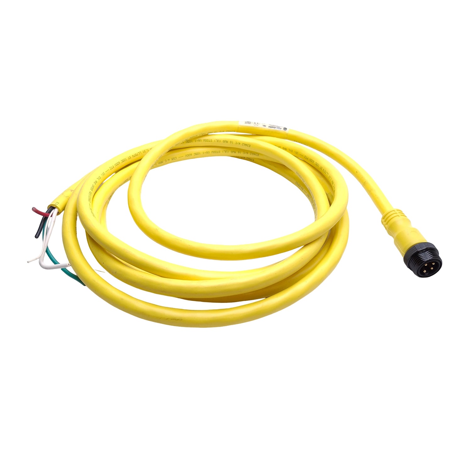 Used Allen Bradley 889N-M4AFC-12F Cable Cordset, 4-Pin Mini Plus, 600V 10A, 12ft