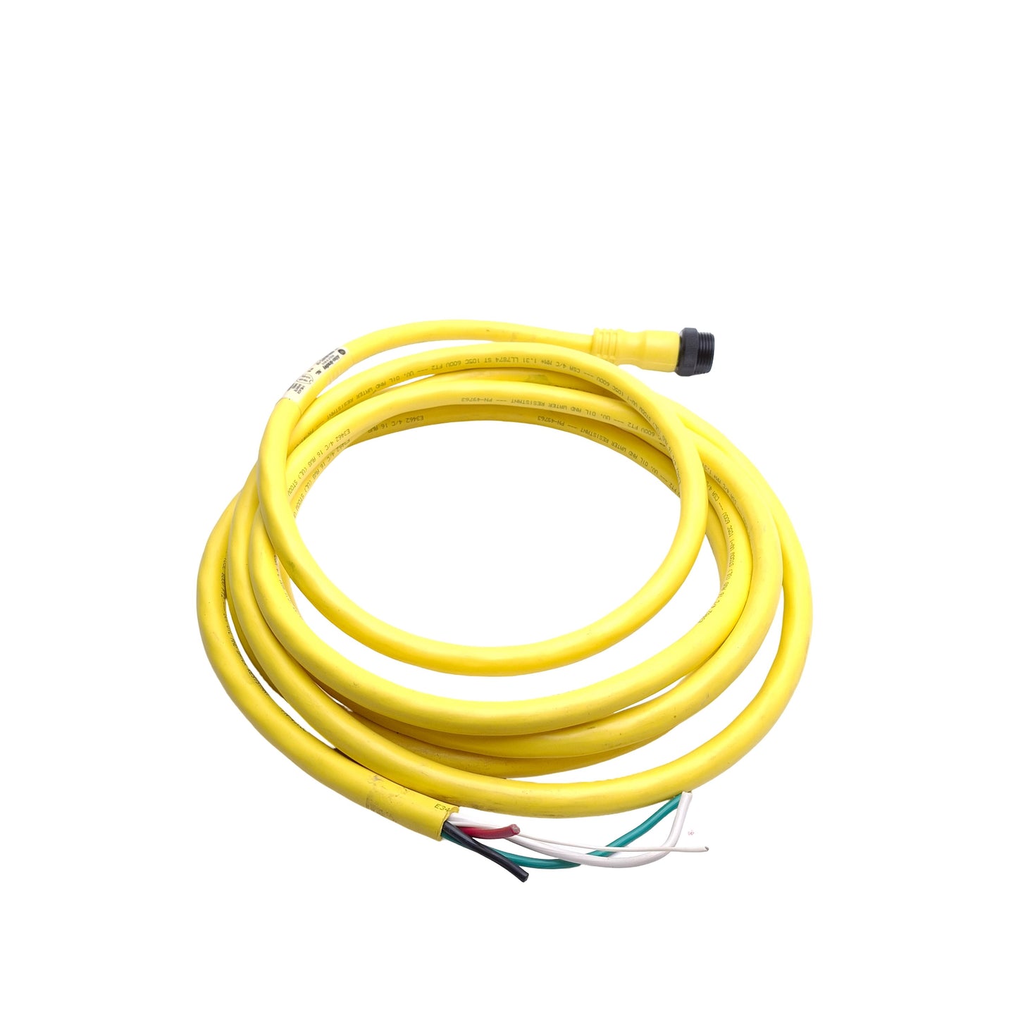 Used Allen Bradley 889N-M4AFC-12F Cable Cordset, 4-Pin Mini Plus, 600V 10A, 12ft