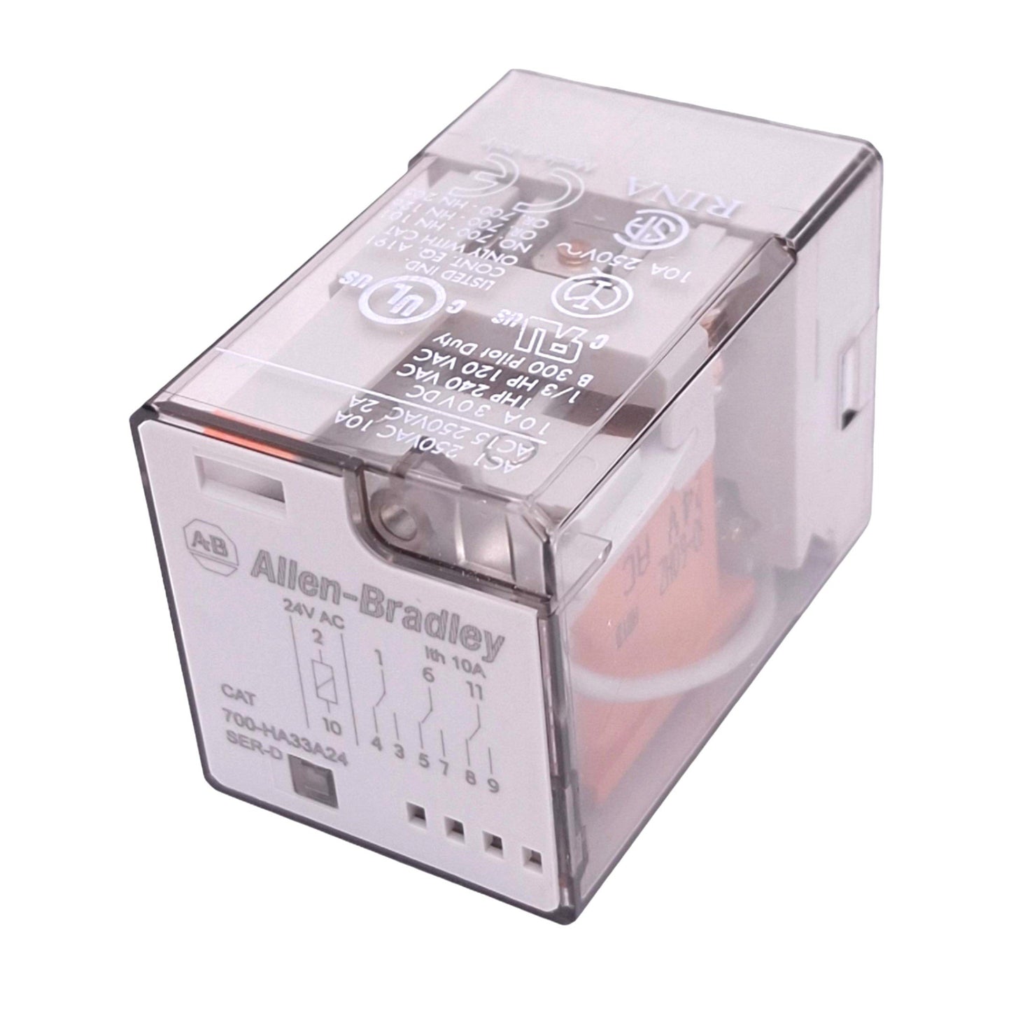 New Allen Bradley 700-HA33A24 Relay, 3PDT, 11-Pin Octal, 10A Max, 24VAC Coil