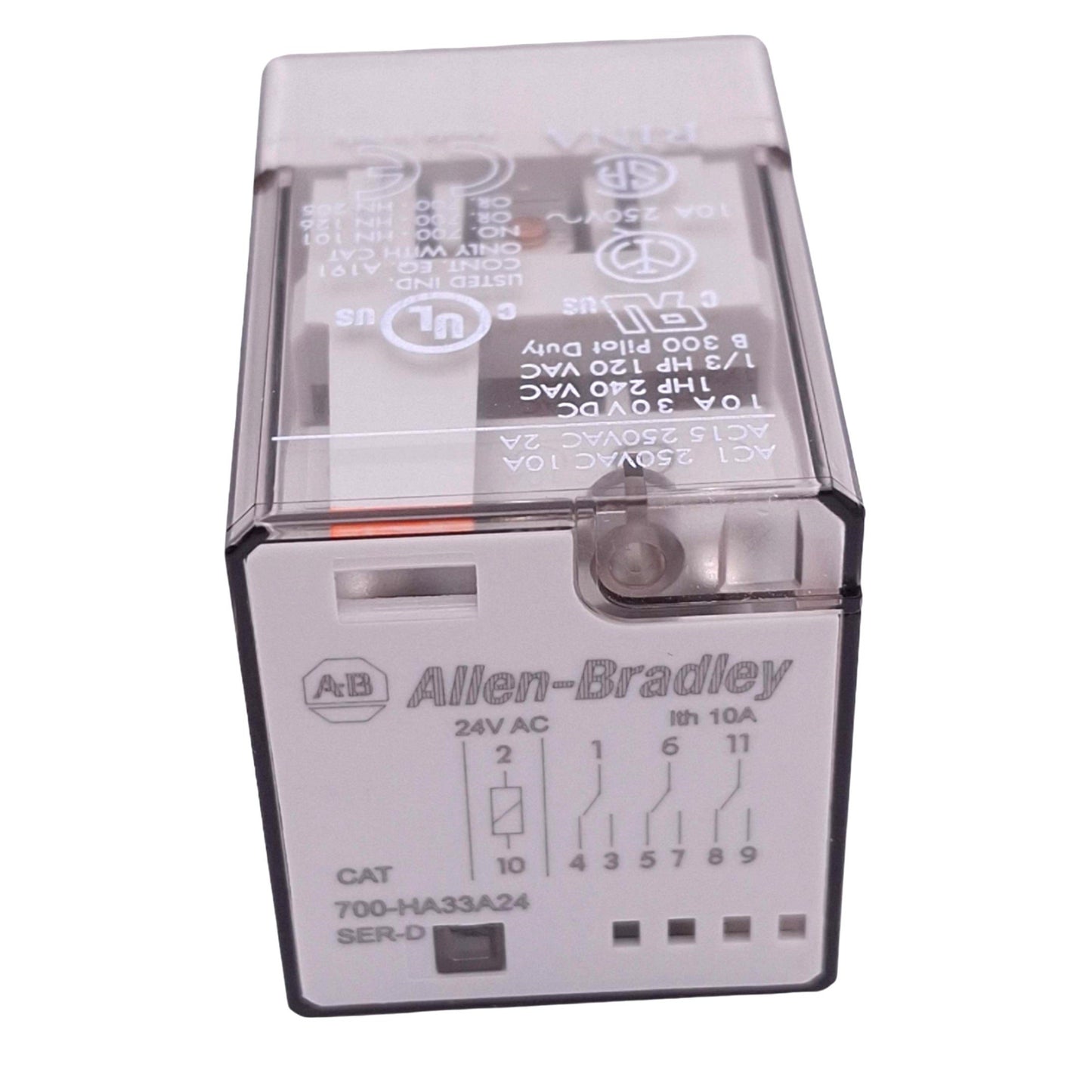 New Allen Bradley 700-HA33A24 Relay, 3PDT, 11-Pin Octal, 10A Max, 24VAC Coil