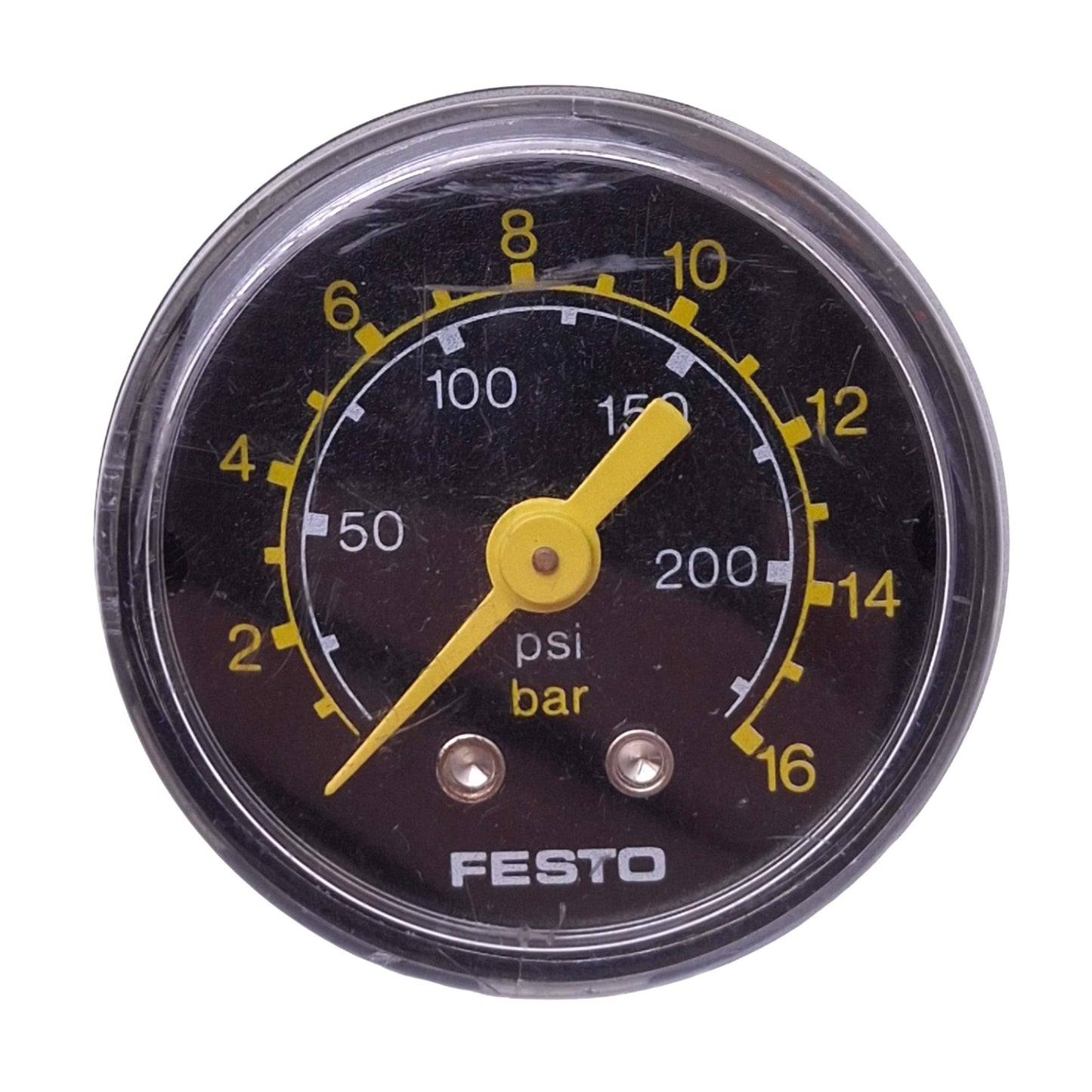Used Festo MA-40-16-1/8 Air Pressure Gauge, ø40mm, 0-16bar/0-232psi, R 1/8in