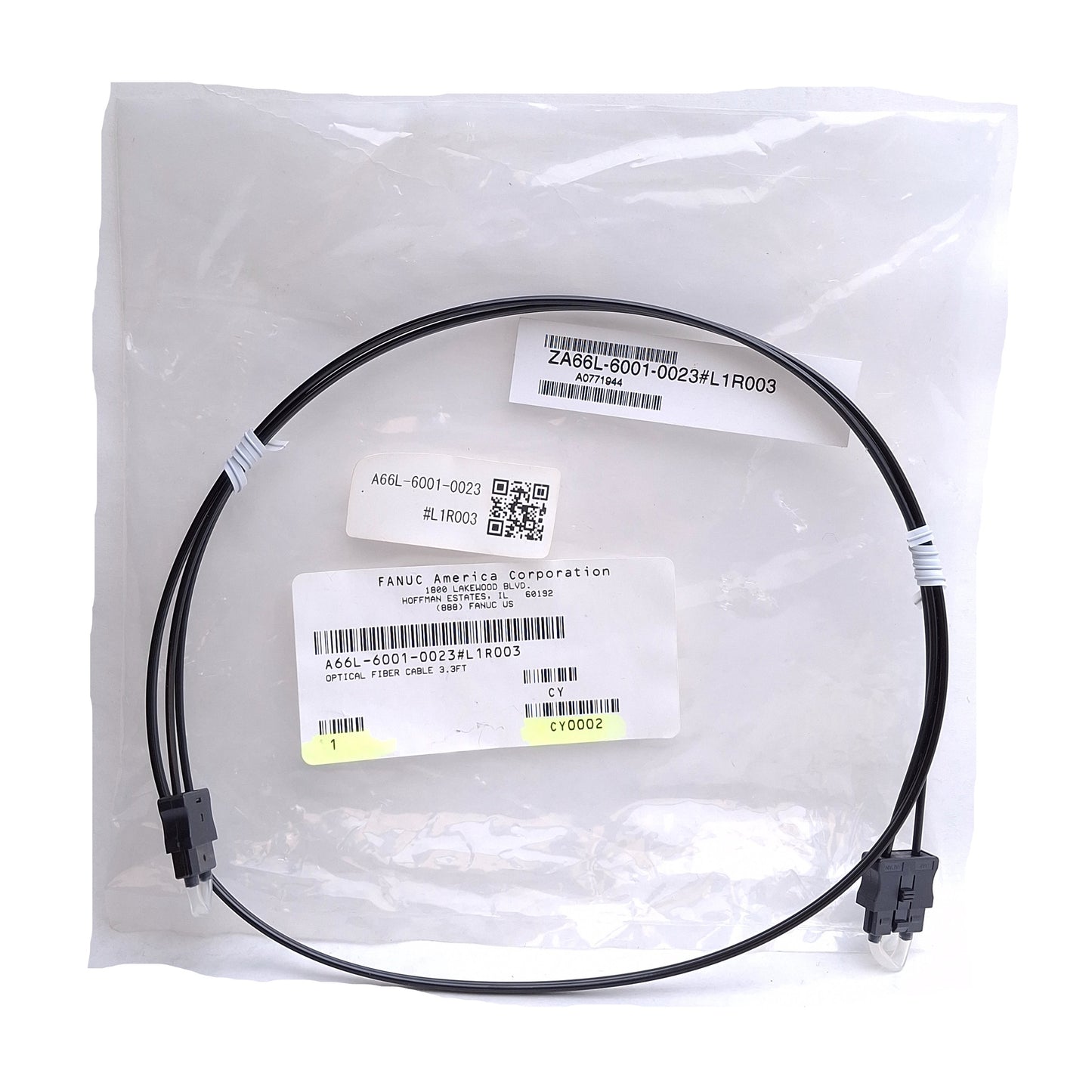New Ge Fanuc A66L-6001-0023#L1R003 FSSB Fiber Optic Command Cable, 1m Length