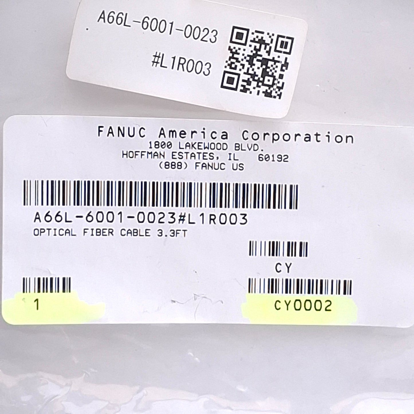 New Ge Fanuc A66L-6001-0023#L1R003 FSSB Fiber Optic Command Cable, 1m Length