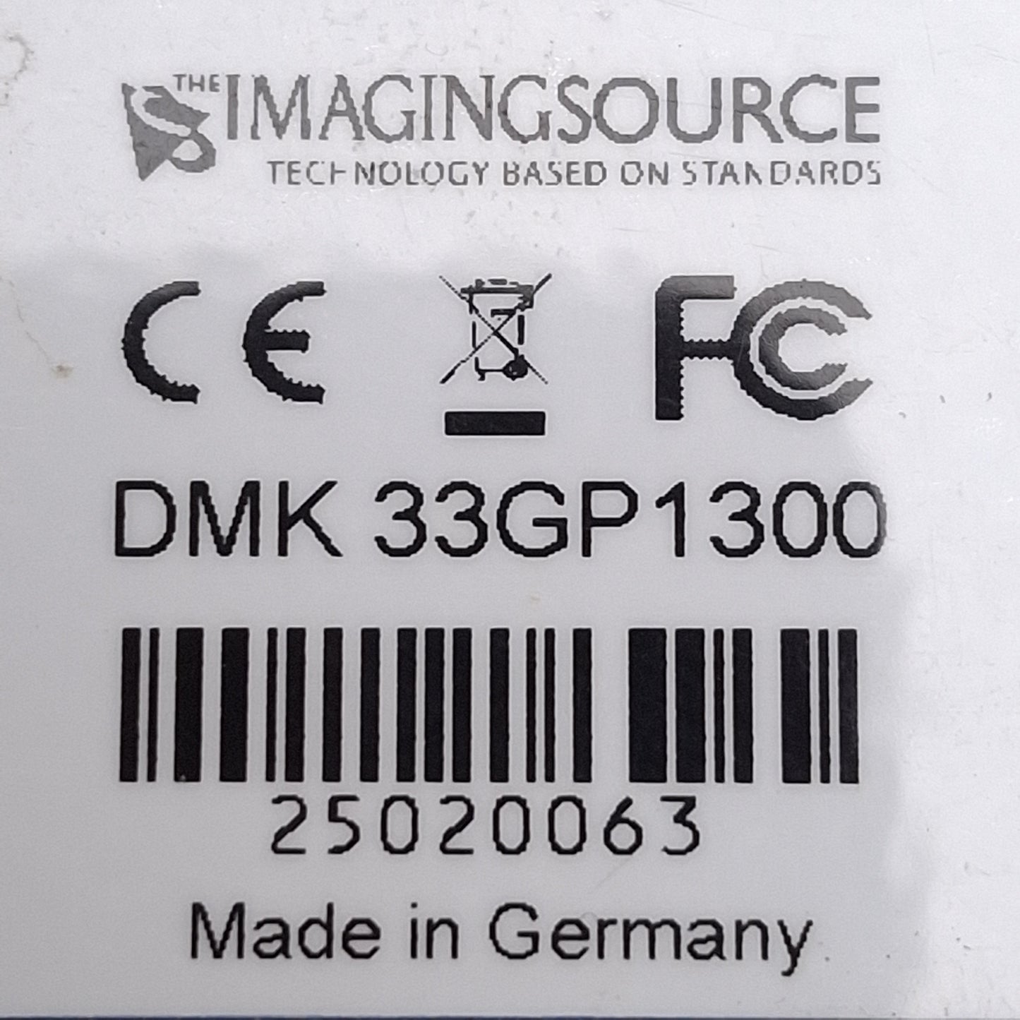 Used ImagingSource DMK 33GP1300 Monochrome Industrial Camera, 1.3MP, GigE, C/CS-Mount