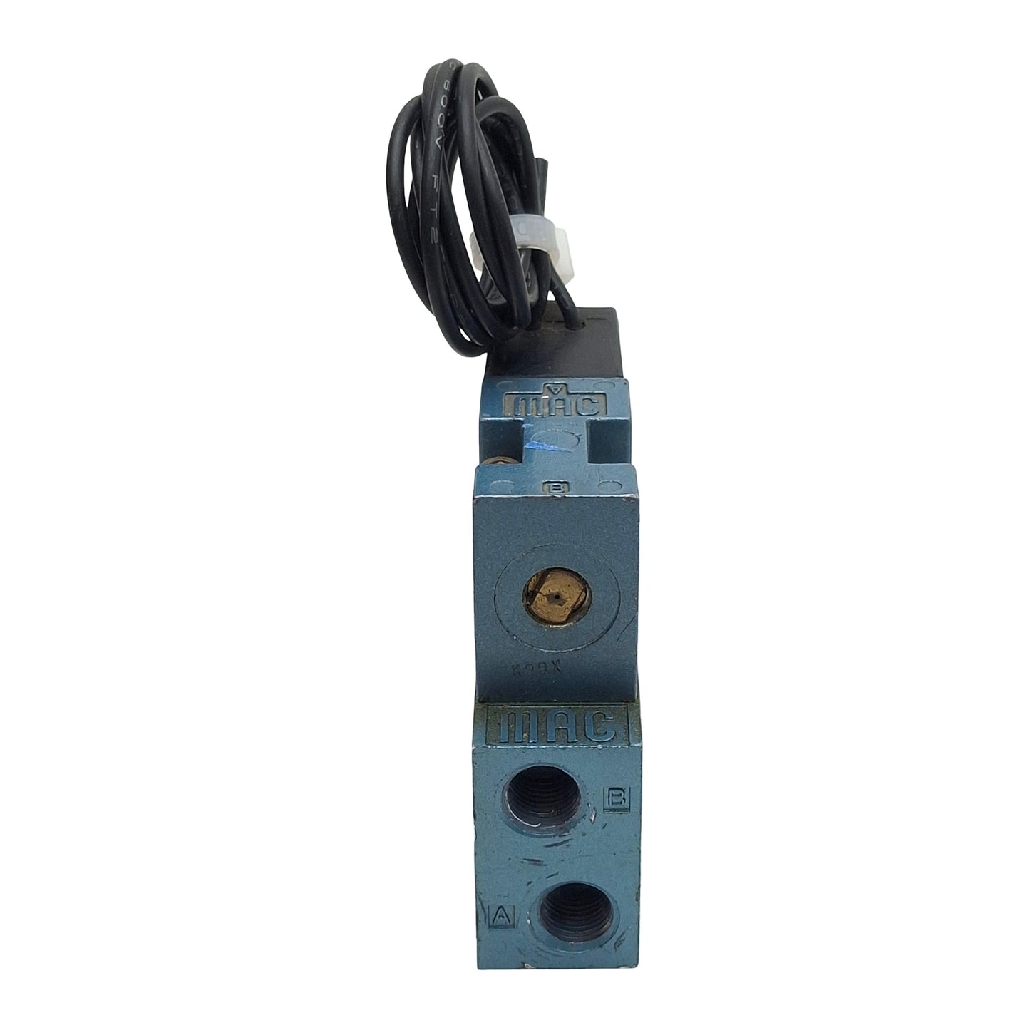 Used Mac 45A-LAC-DFWA-1BA Solenoid Valve, 4/2-Way, 1/8in NPT, vac-120psi, 24VDC Coil