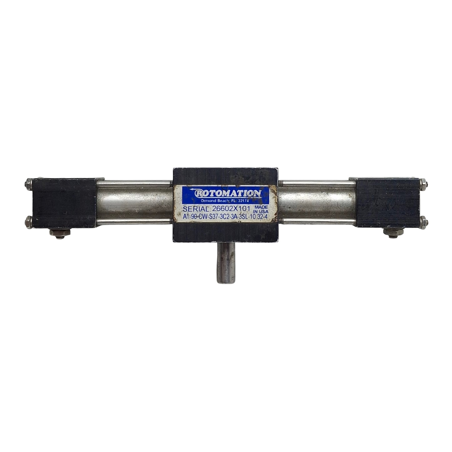 Used Rotomation A1-90-CW-S37-3C2-3A-3SL-1032-4 Rotary Actuator ø5/8in Bore, 90° Angle