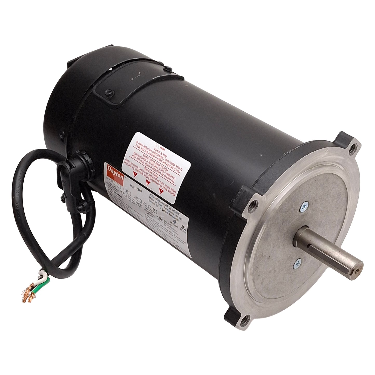 Used Dayton 1F800 PM DC Motor, 1/2HP, 90VDC 5.35A, 1750rpm, ø5/8in Shaft, NEMA 56C