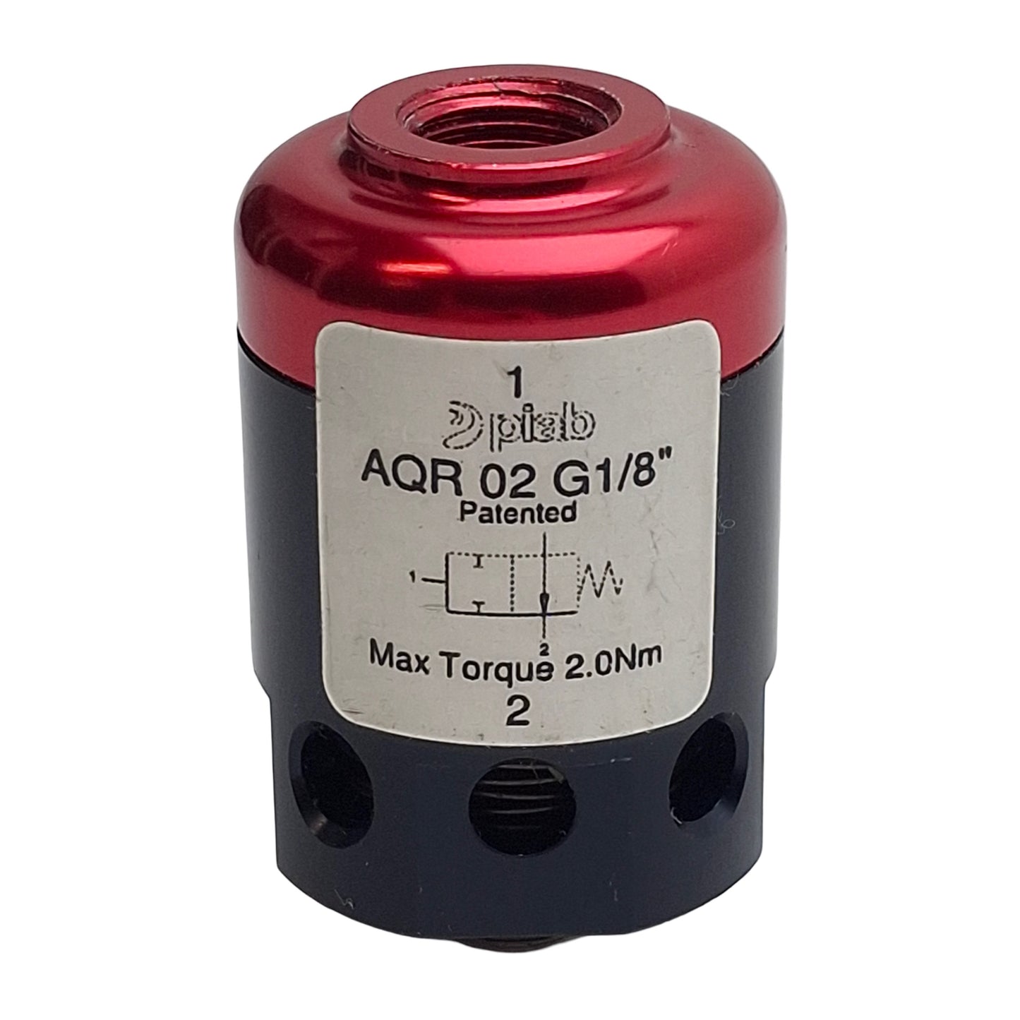 Used Piab 0119721 AQR 02 G1/8" Release Valve, G1/8in, 2Nm, 43.51-101.53psi, 8.16scfm