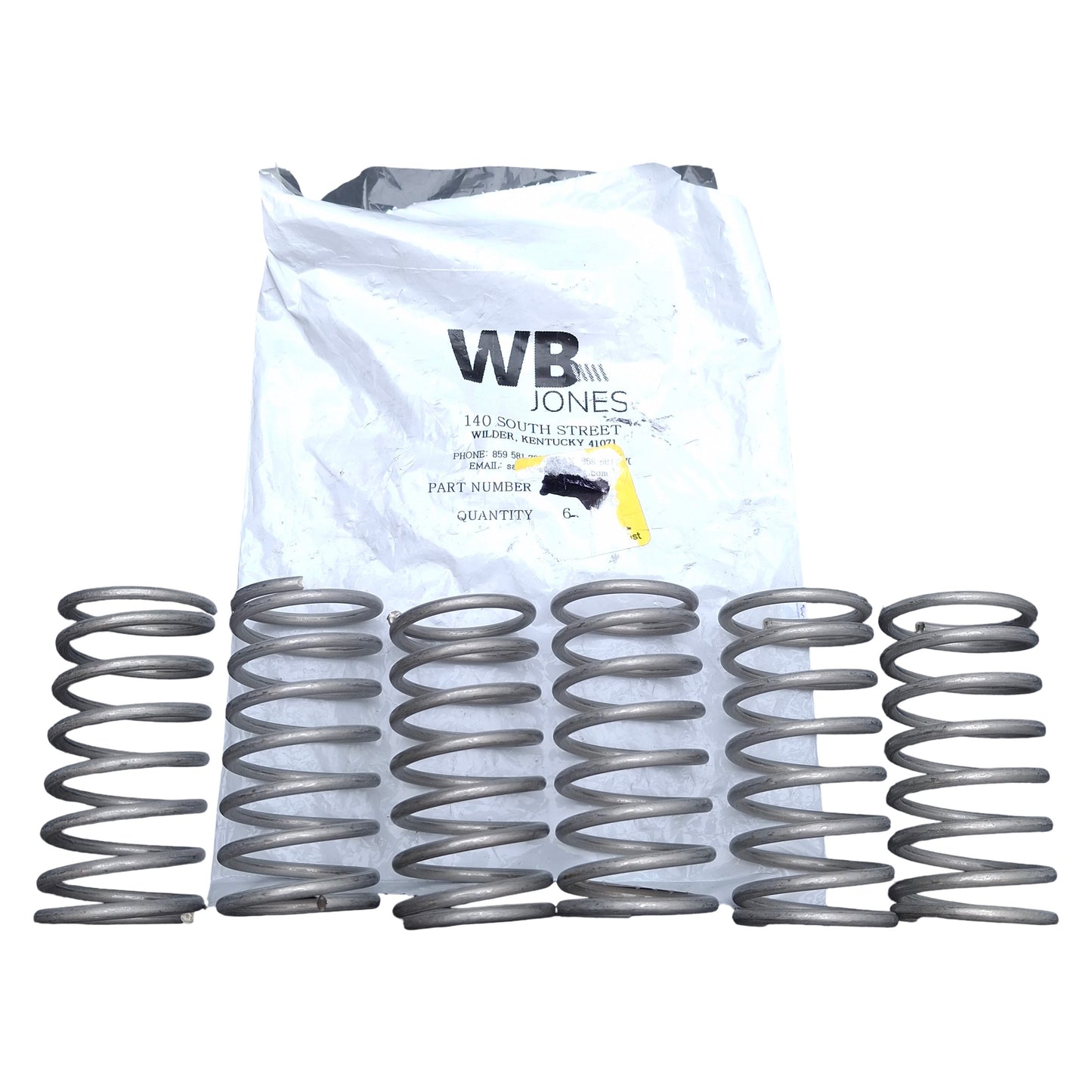 New Lot of 6 WB Jones C48-125-096 Compression Spring ø1.470in OD, ø1.22in ID, 3in
