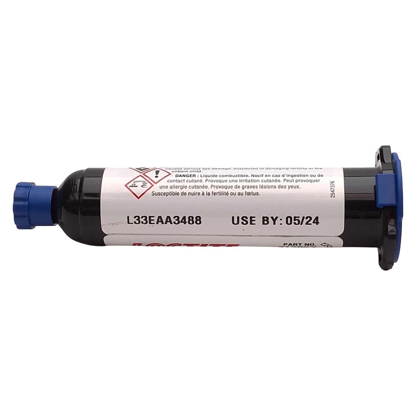 Used Loctite 312057 AA 3922 UV Light Cure Adhesive, 25mL Syringe, Clear, Acrylic