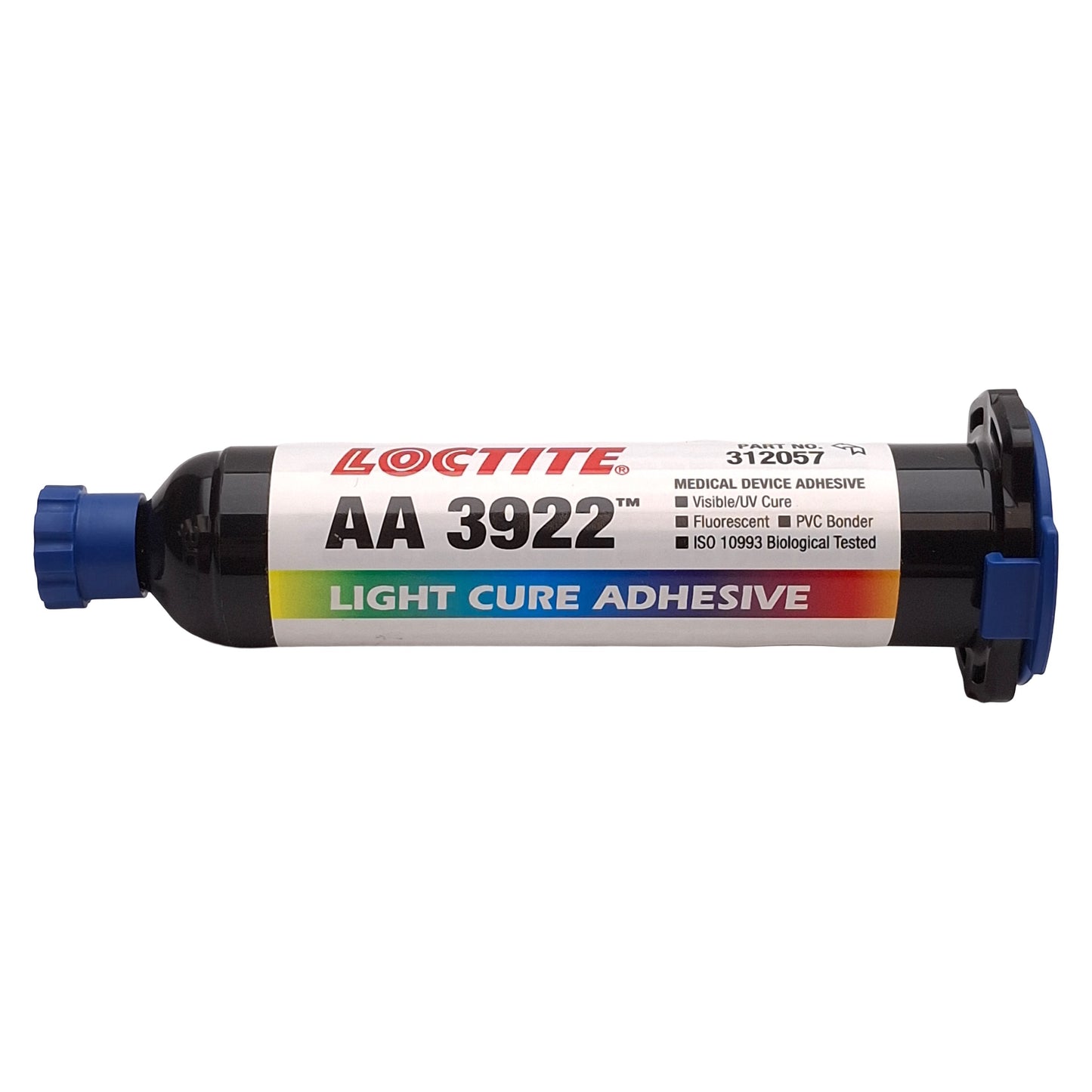 Used Loctite 312057 AA 3922 UV Light Cure Adhesive, 25mL Syringe, Clear, Acrylic