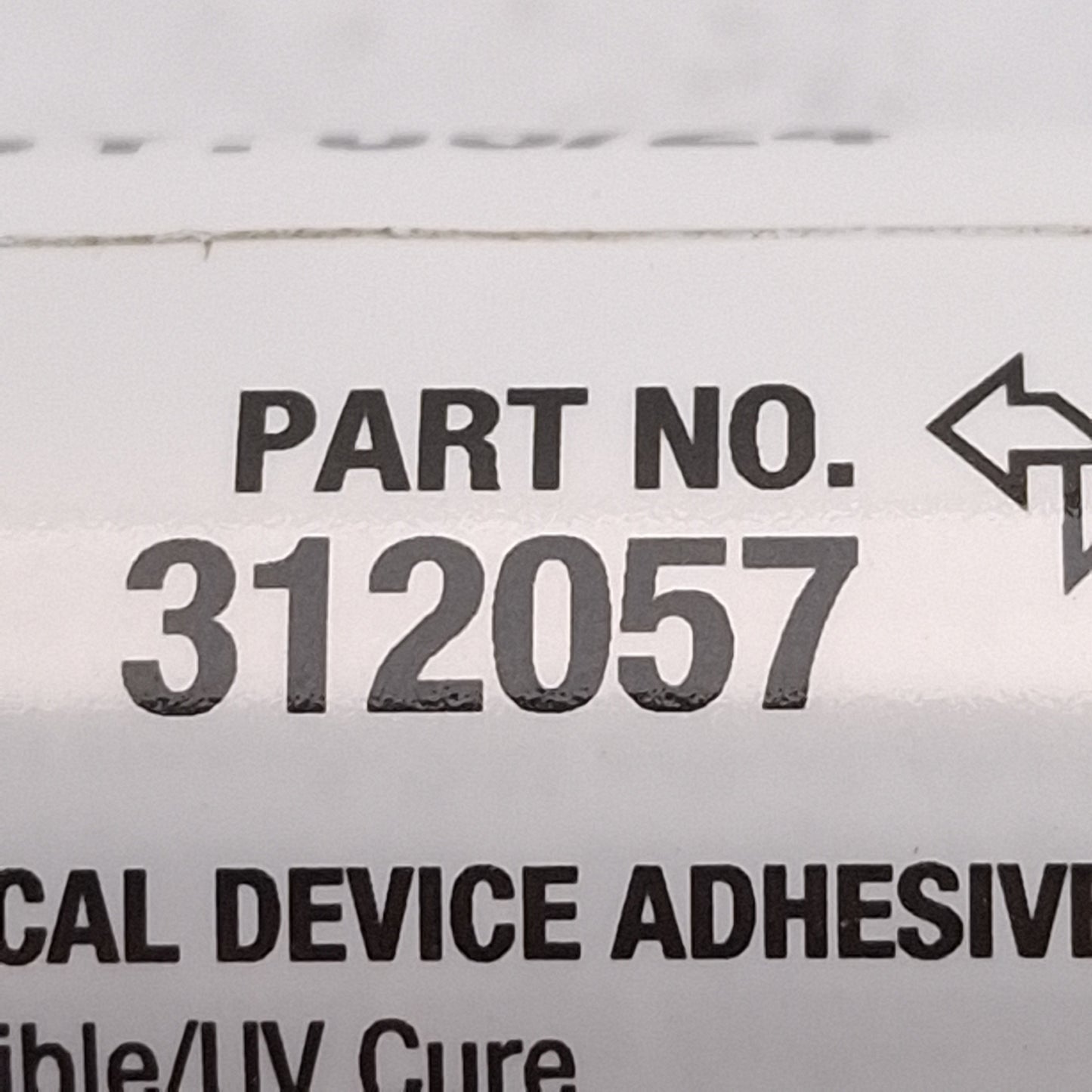 Used Loctite 312057 AA 3922 UV Light Cure Adhesive, 25mL Syringe, Clear, Acrylic