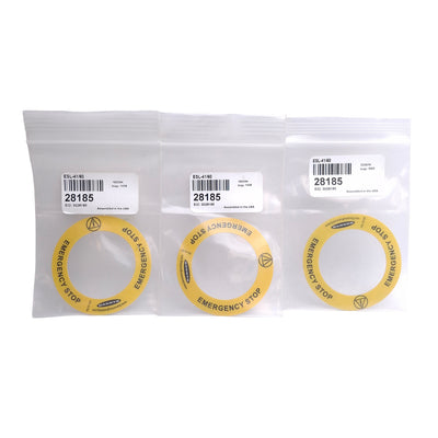 New Lot of 3 Banner Engineering ESL-41/60 Adhesive Backed E-Stop Plate, 60mm x 41mm