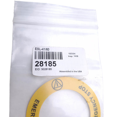 New Lot of 3 Banner Engineering ESL-41/60 Adhesive Backed E-Stop Plate, 60mm x 41mm