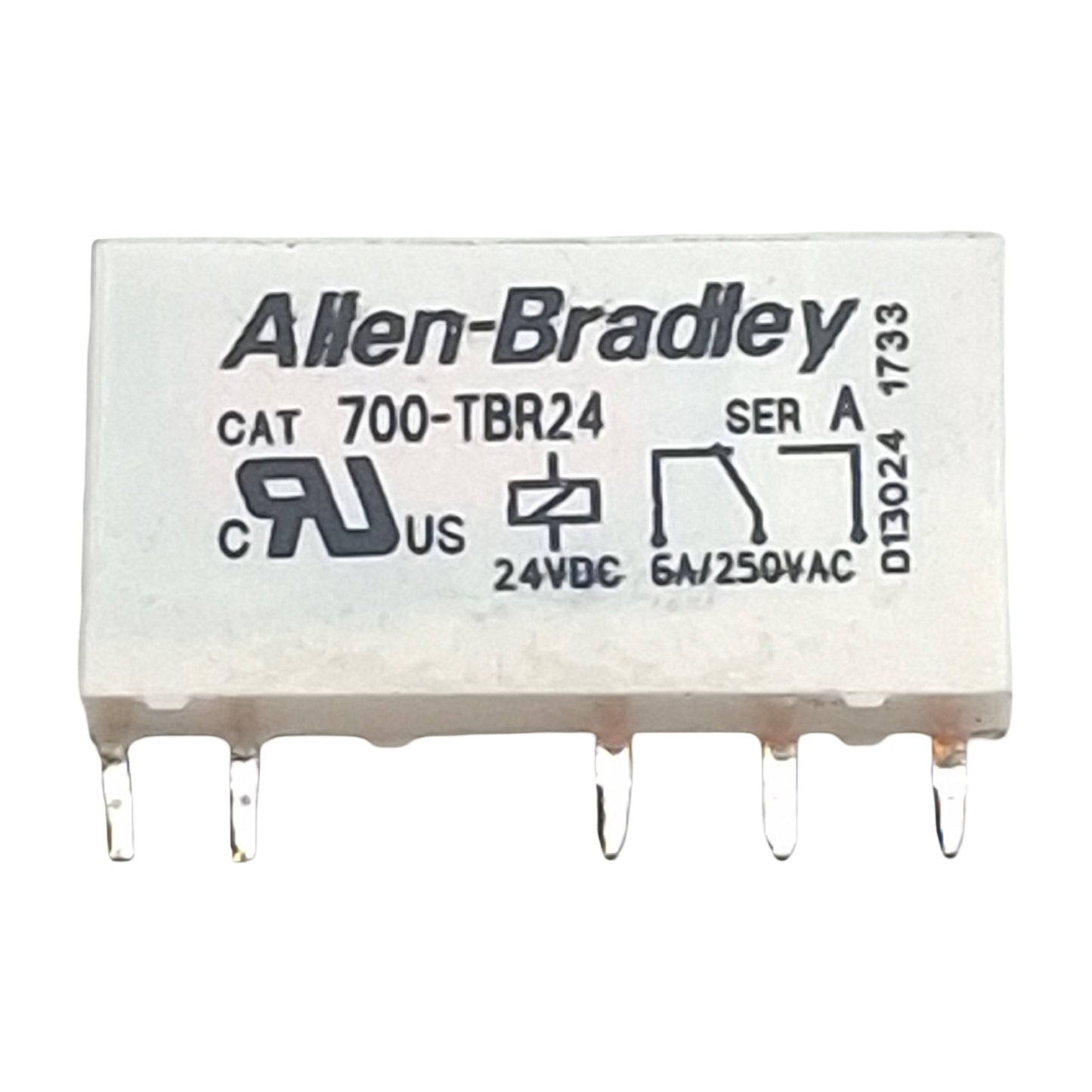 Used Lot of 6 Allen Bradley 700-TBR24 Power Relay, SPDT, 5-Pin, 6A 250VAC, 24VDC Coil