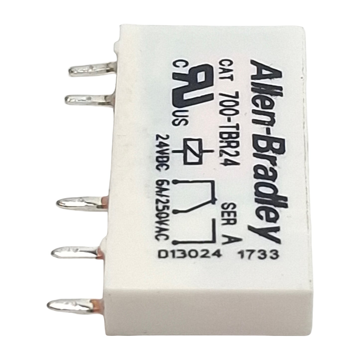 Used Lot of 6 Allen Bradley 700-TBR24 Power Relay, SPDT, 5-Pin, 6A 250VAC, 24VDC Coil