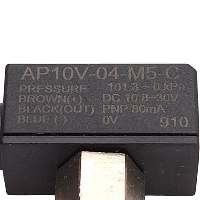 Used Adsens AP10V-04-M5-C Pressure Sensor, -101.3~0.0kPa, PNP, 10.8-30VDC, M8 3-Pin