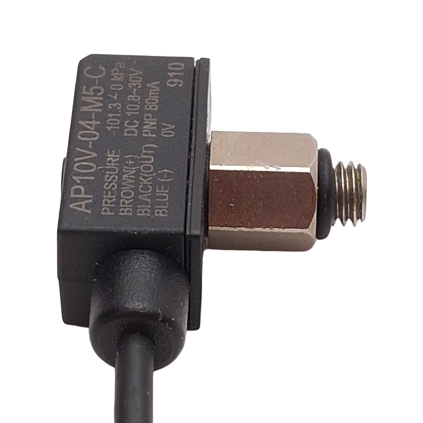 Used Adsens AP10V-04-M5-C Pressure Sensor, -101.3~0.0kPa, PNP, 10.8-30VDC, M8 3-Pin
