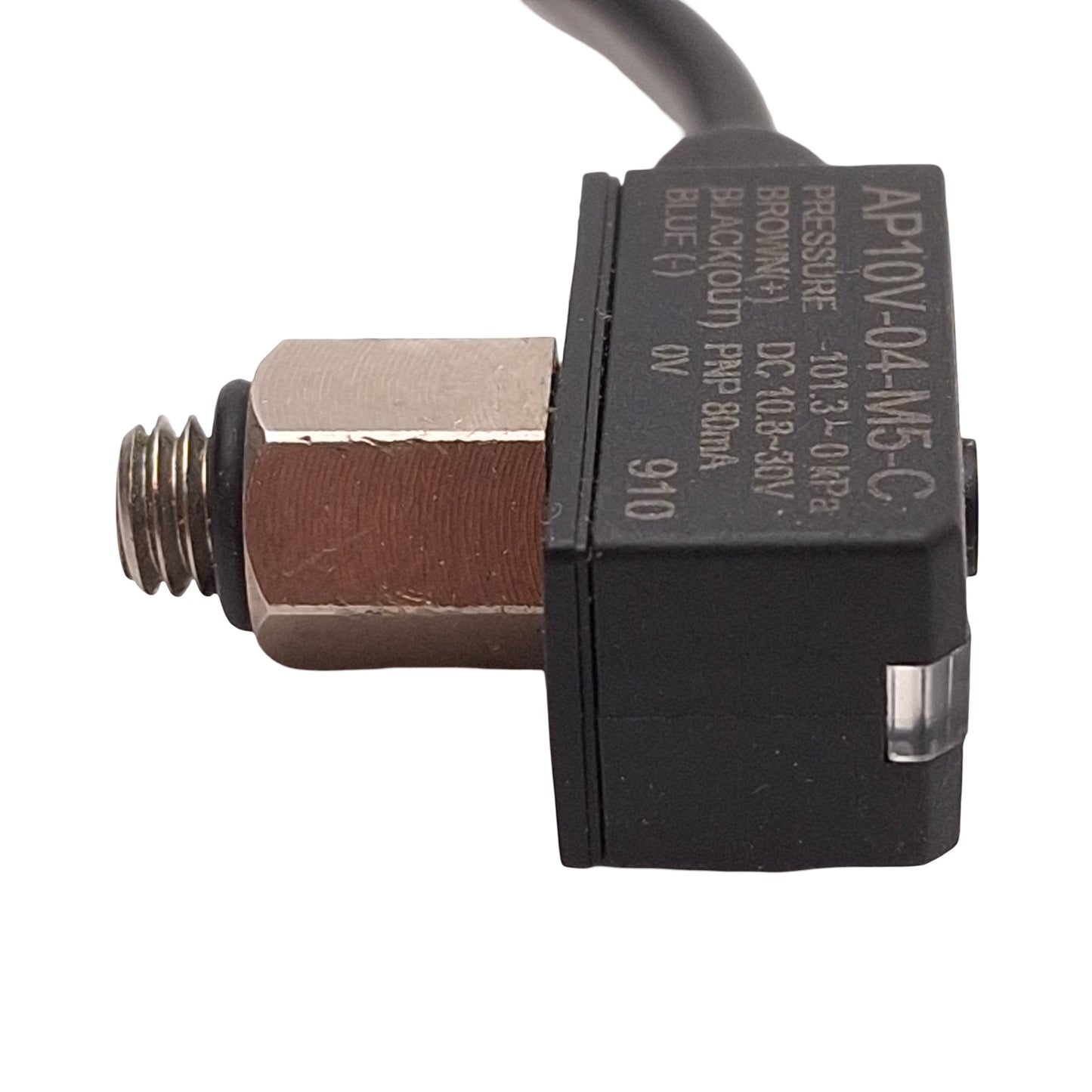 Used Adsens AP10V-04-M5-C Pressure Sensor, -101.3~0.0kPa, PNP, 10.8-30VDC, M8 3-Pin