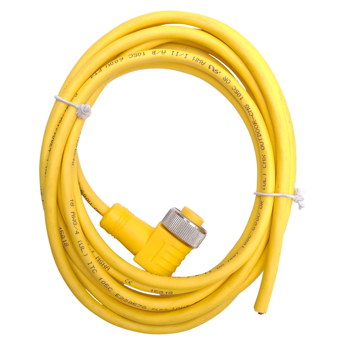 Used Turck WKM 40-4M Single Ended Cableset 7/8" Right-angle 4-Pin Female-Flying Leads