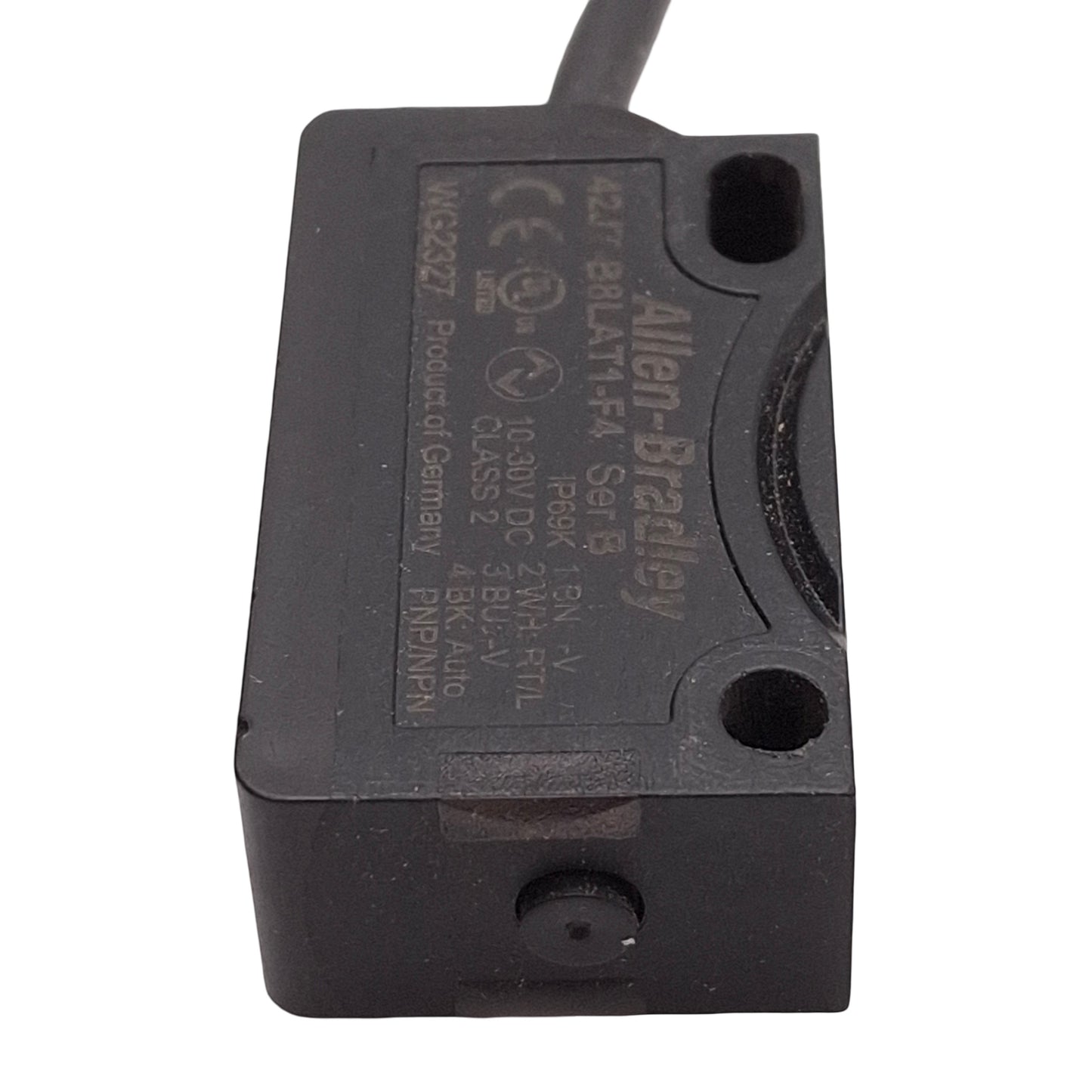 Used Allen Bradley 42JT-B8LAT1-F4 Photoelectric Sensor 120mm Range 10-30VDC M12 4-Pin