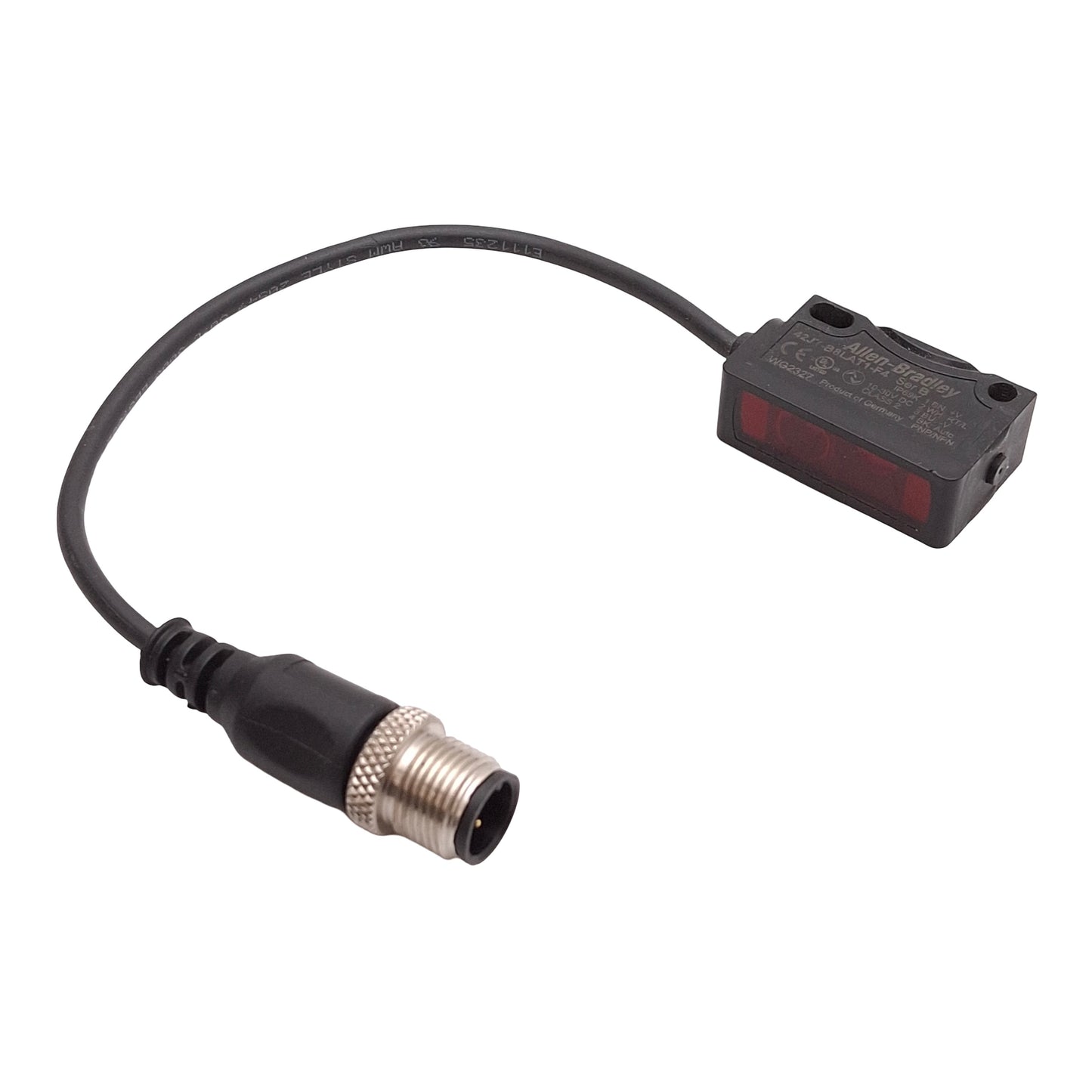 Used Allen Bradley 42JT-B8LAT1-F4 Photoelectric Sensor 120mm Range 10-30VDC M12 4-Pin