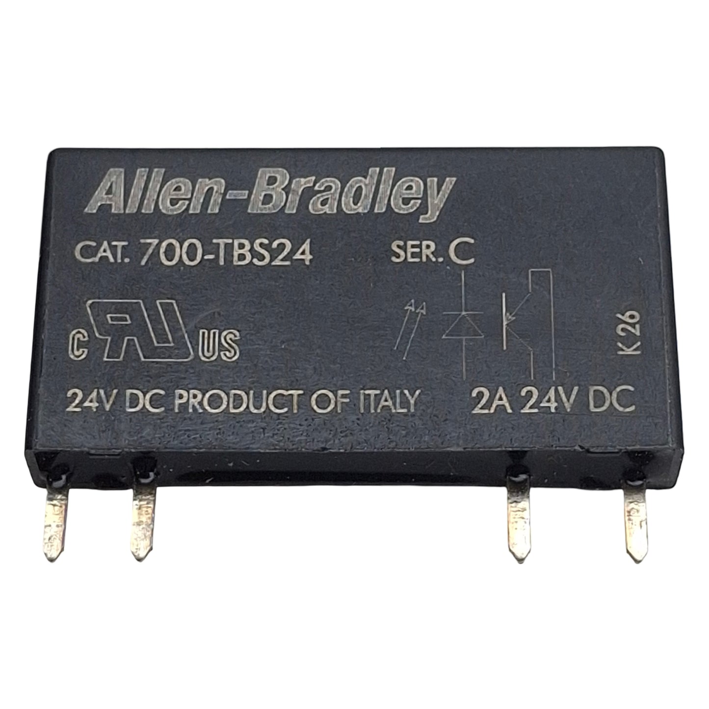 Used Lot of 4 Allen Bradley 700-TBS24 Power Relay, SPST 1N.O., 4-Pin, 2A 24VDC