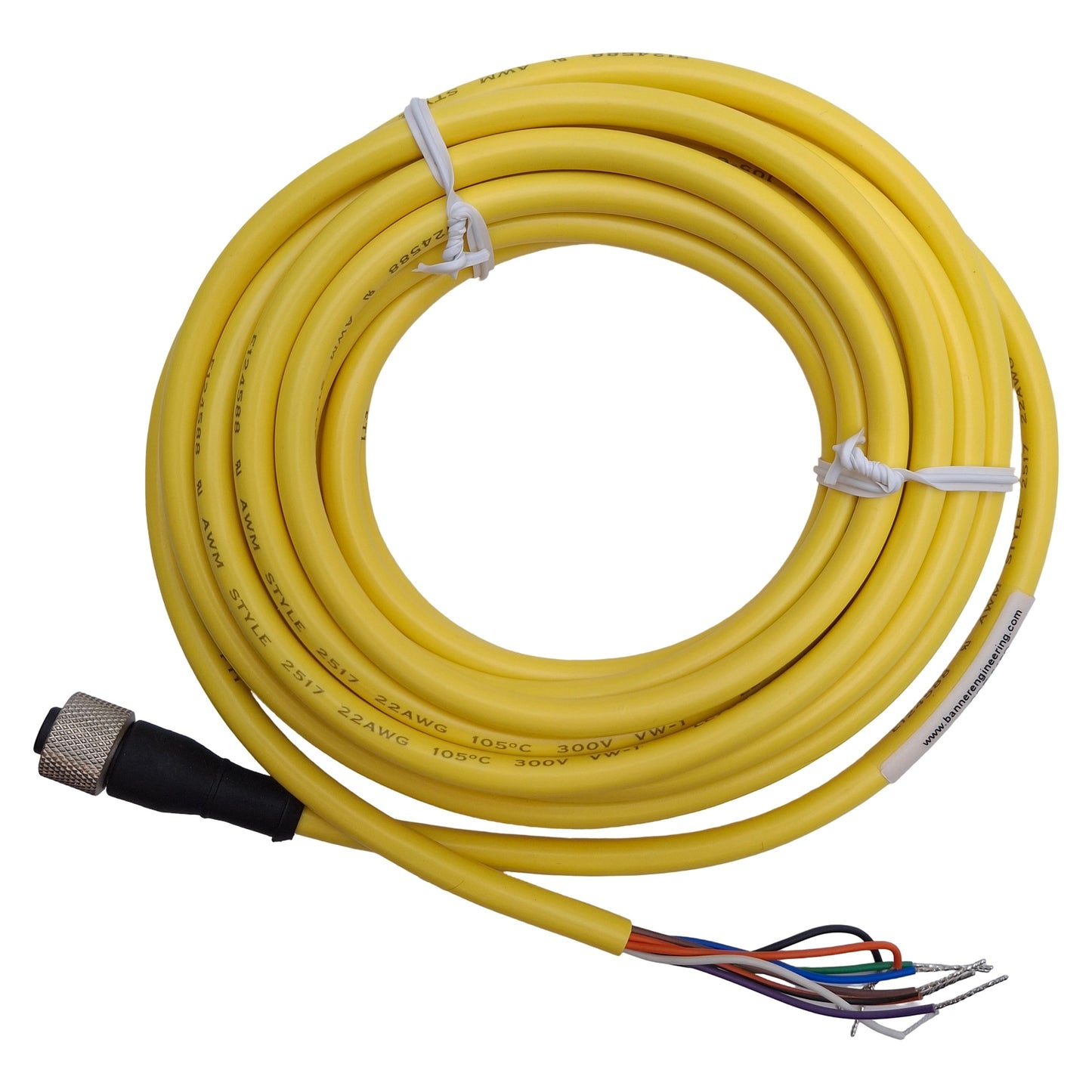 New Banner QDE-815D Single-Ended Cordset, 75VAC/DC 2A, M12 8-Pin Female, 4.5m