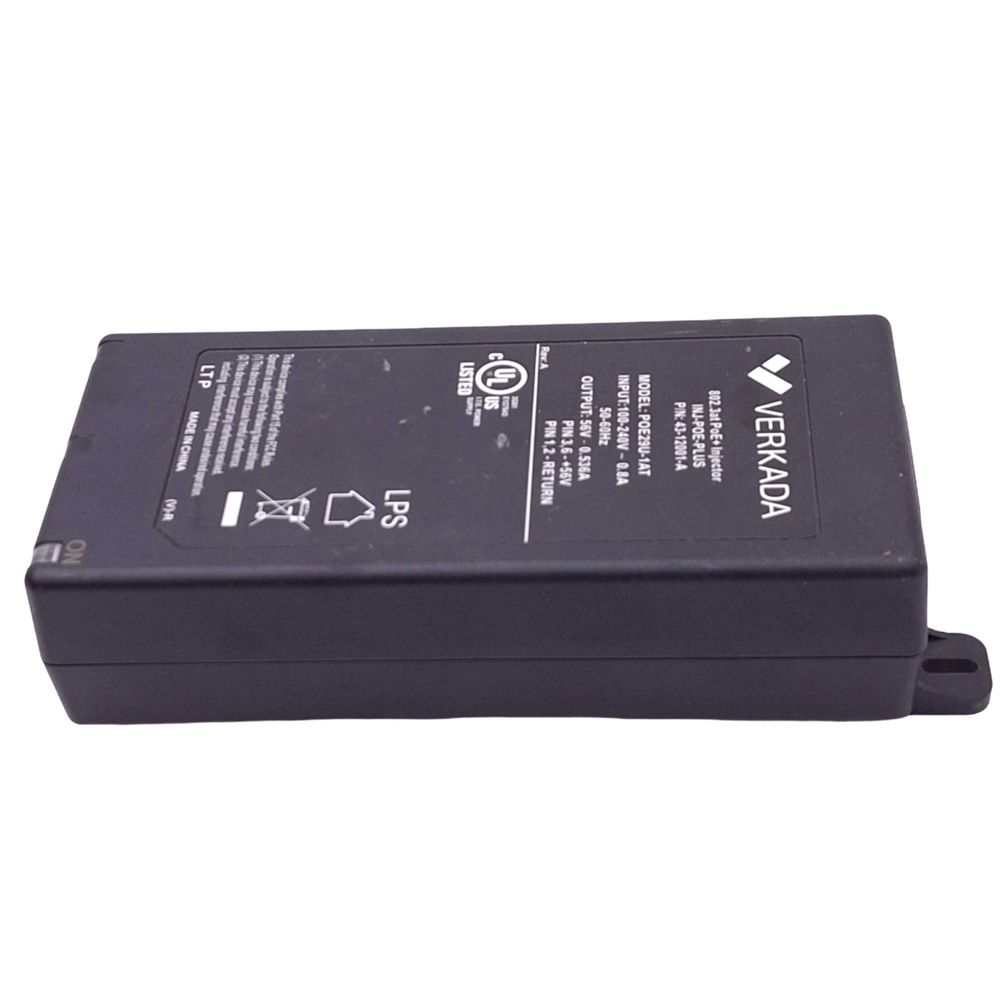 Used Phihong POE29U-1AT POE Injector 100-240VAC 0.8A In, 56VDC 0.536A Out, RJ45