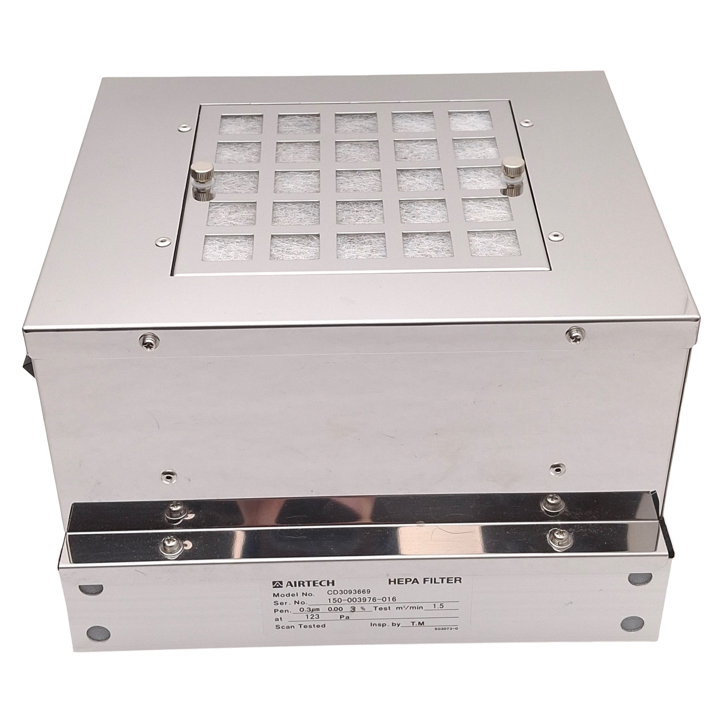 Used Airtech MAC-IIA-10 EC-MAC/AC HEPA Filter Fan Unit, 0.3µm, 250x250x50mm, 100VAC