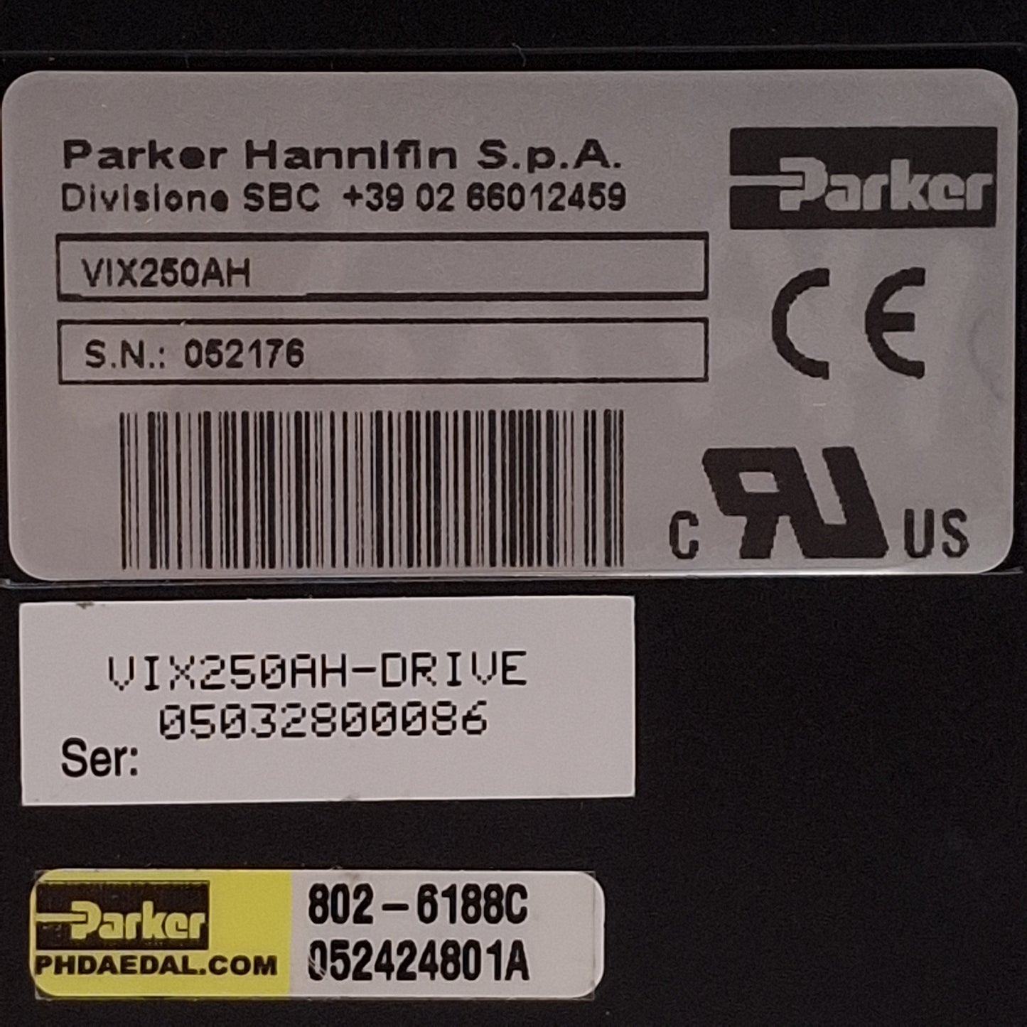 Used Parker ViX250AH-DRIVE Compact Servo Drive, 250VA, 24-80VDC, RS-232 *Housing*