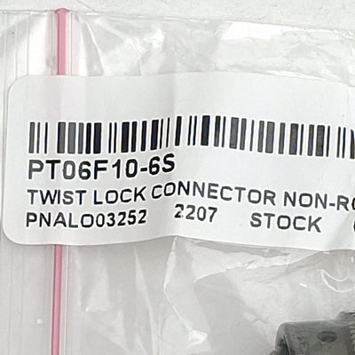 New Omega PT06F10-6S Twist Lock Connector, 6-Pin PT Female, #20AWG, 30psi, 7.5A 55mV