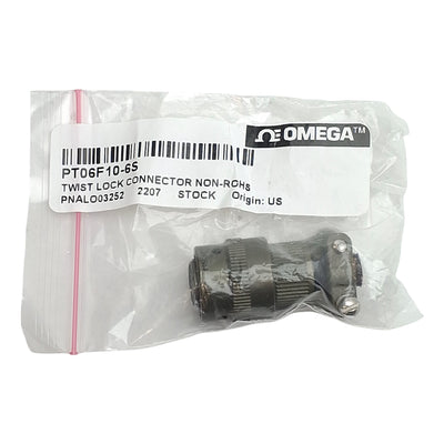 New Omega PT06F10-6S Twist Lock Connector, 6-Pin PT Female, #20AWG, 30psi, 7.5A 55mV