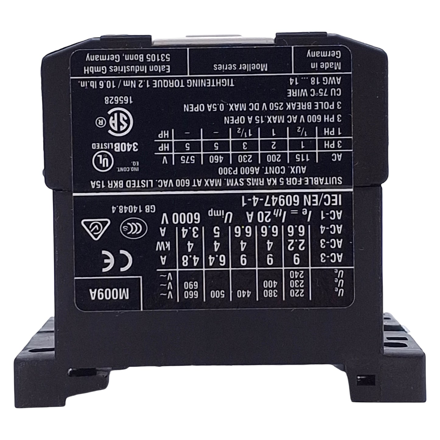 Used Eaton DILEM-01-G Contactor 1NC, 22A, 3-Pole 690VAC, DIN Rail, 24VDC Coil
