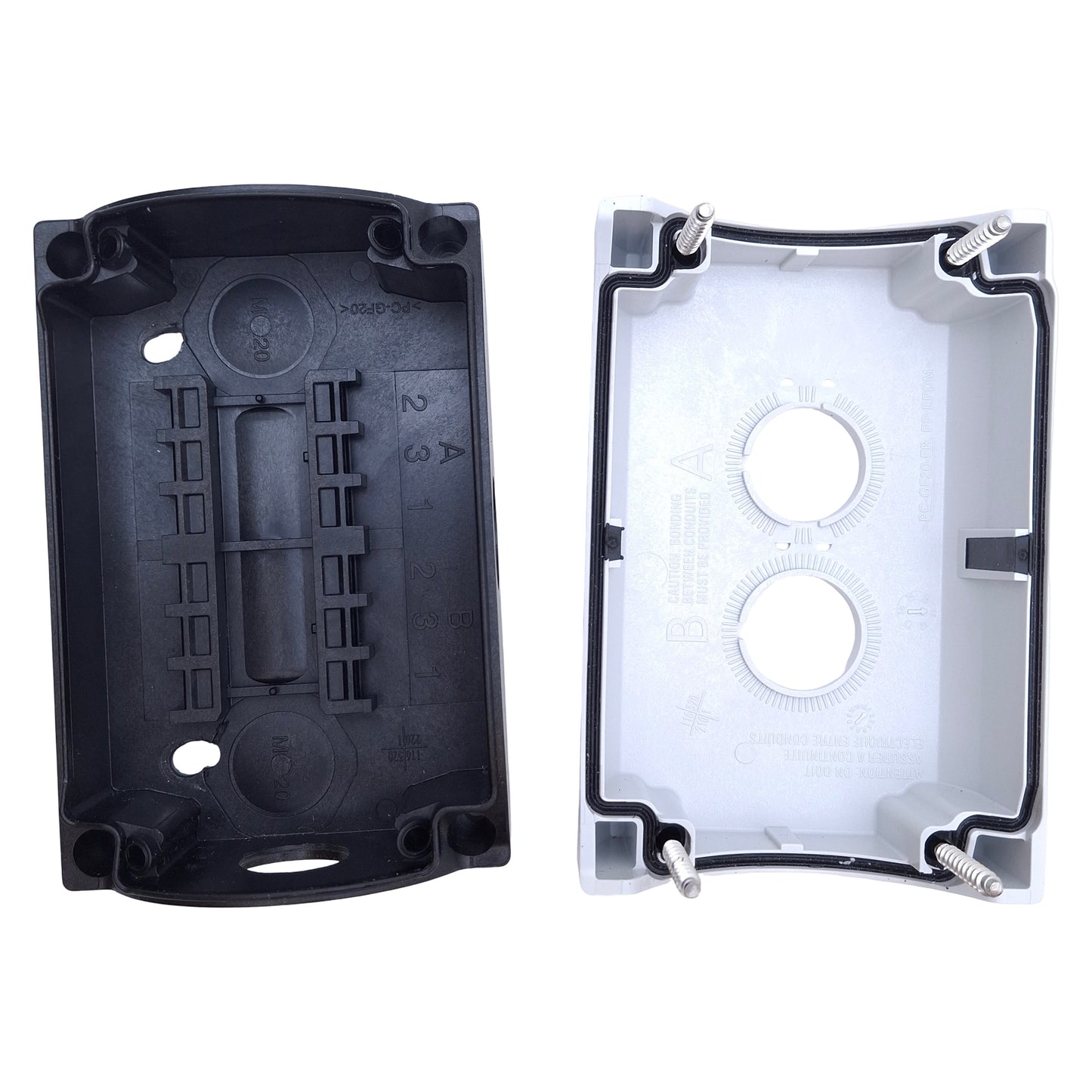 Used Eaton M22-I2-PG Two-Element Surface Mounting Enclosure For M22 Push Buttons