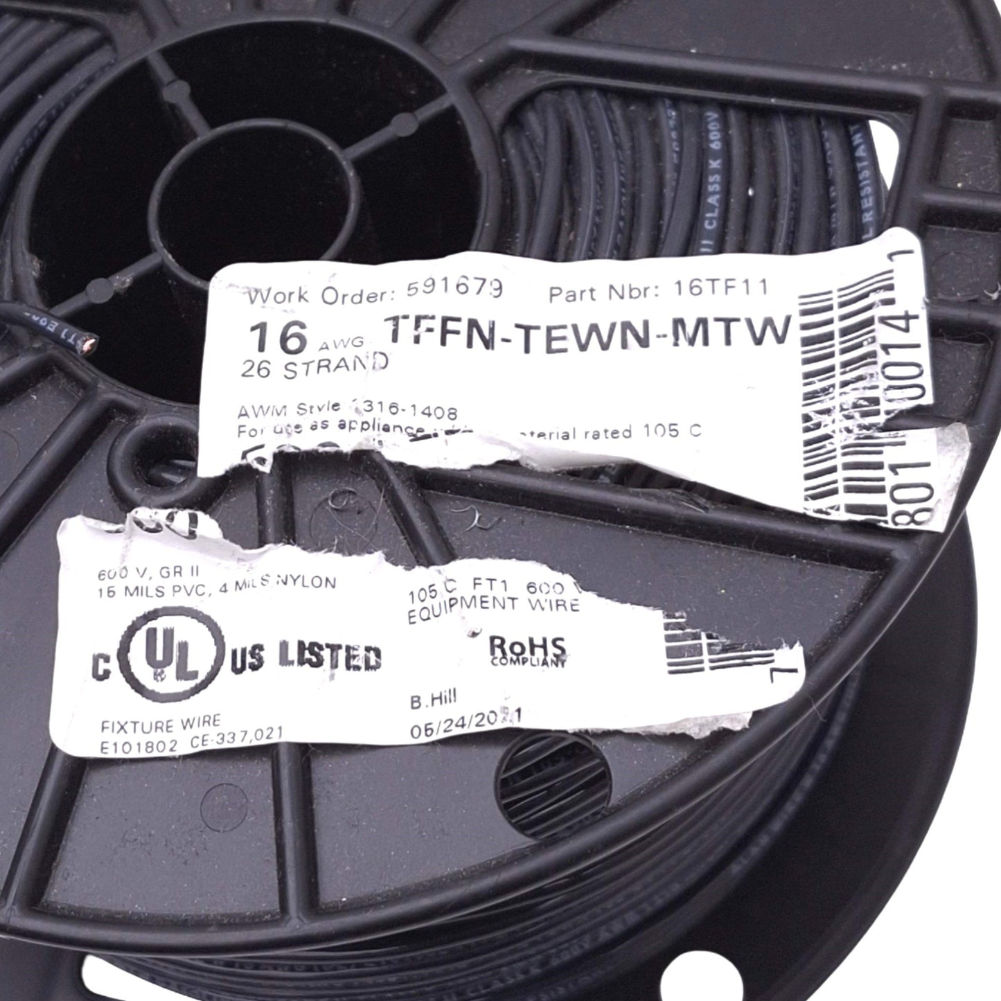 New – Open box Alan Wire 16TF11 TFFN-TEWN-MTW Copper Wire, 500ft, 16AWG 26-Strand, 600V