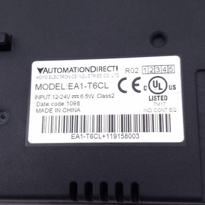 Used Automation Direct EA1-T6CL Operator Interface, 6" TFT LCD Touch Screen, 320x240