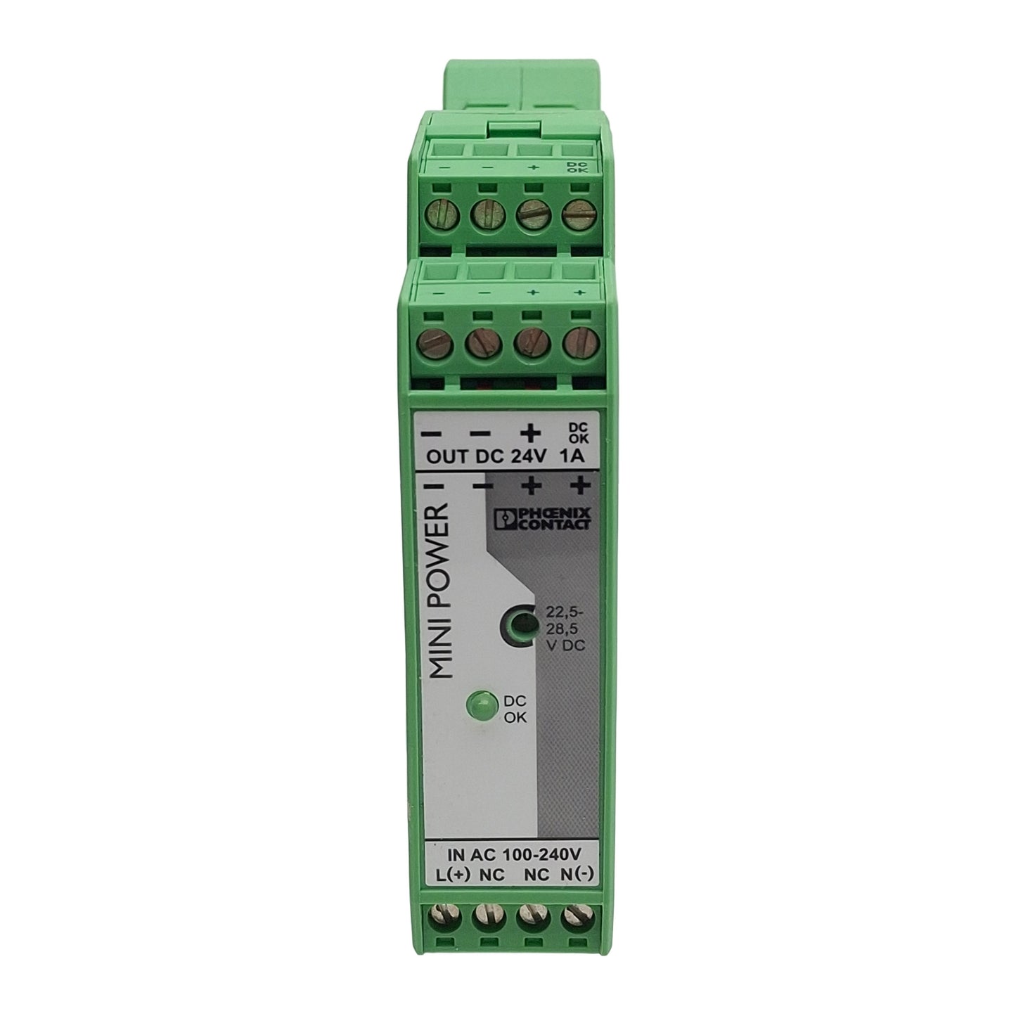 Used Phoenix Contact MINI-PS-100-240AC/24DC/1 Power Supply 100-240VAC In 1A 24VDC Out