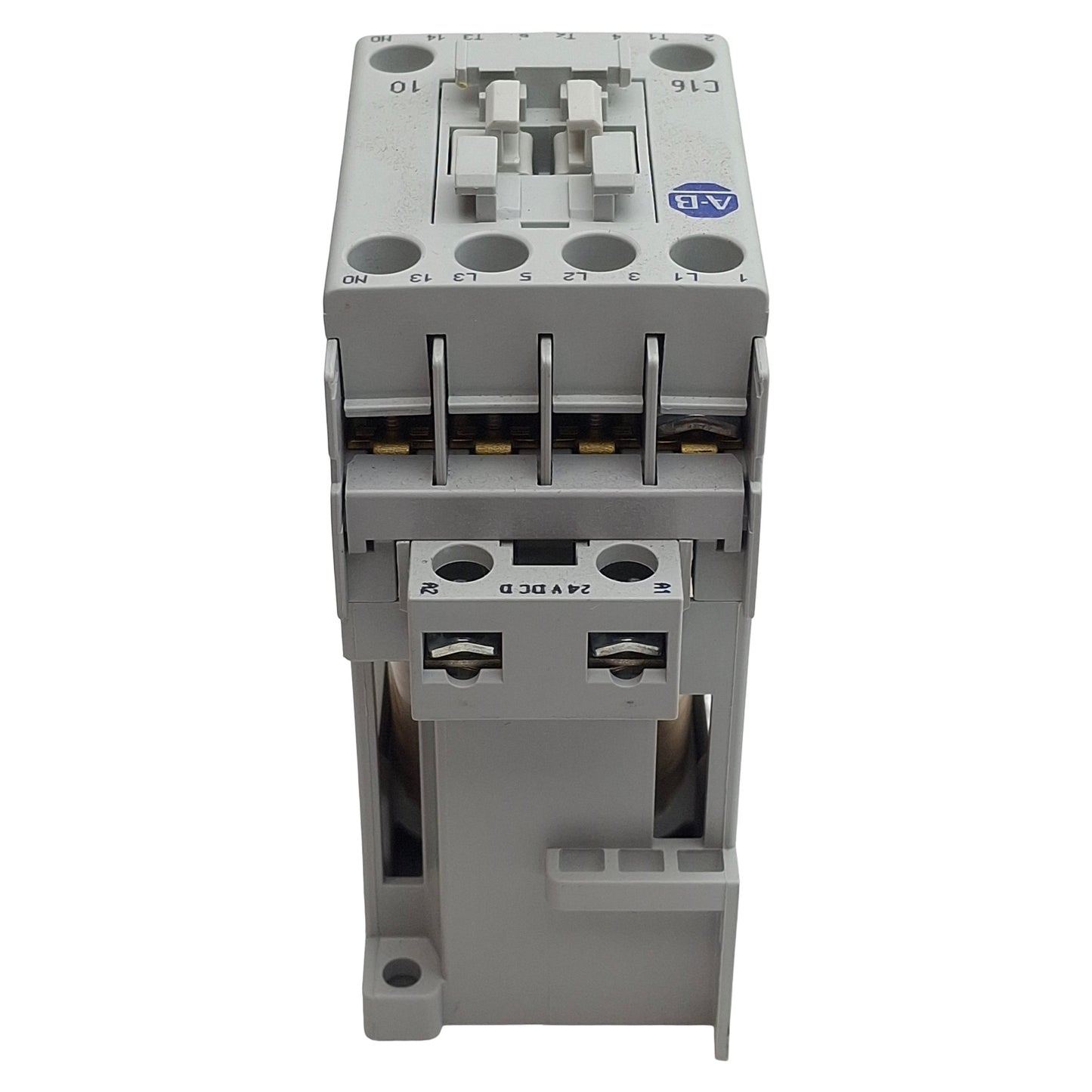 Used Allen Bradley 100-C16DEJ10 Ser B Contactor, 3-Pole 1N.O., 16A 600VAC, 24VDC Coil