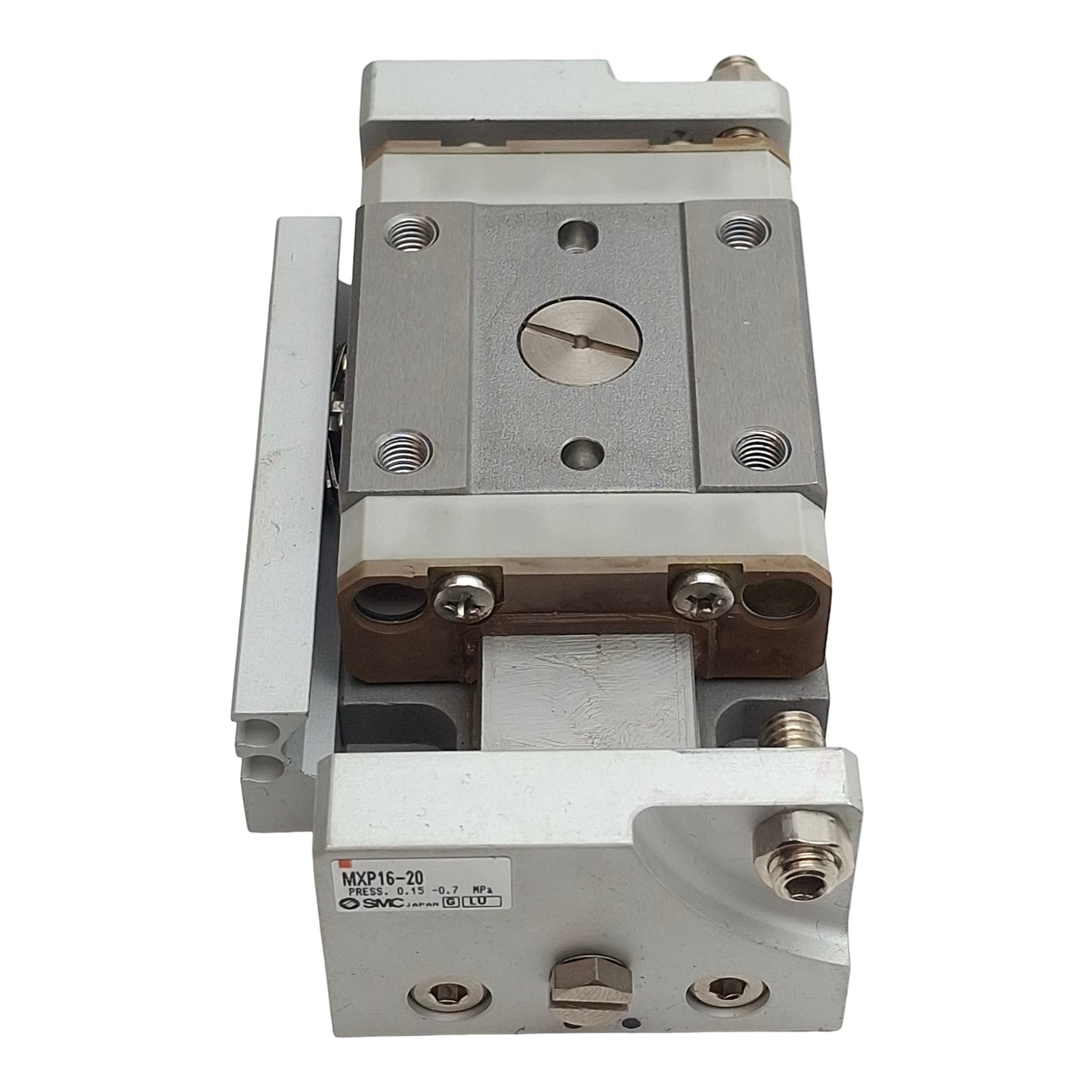 Used SMC MXP16-20 Pneumatic Slide Table, ø16mm Bore, 20mm Stroke, 0.15-0.7MPa, M5x0.8