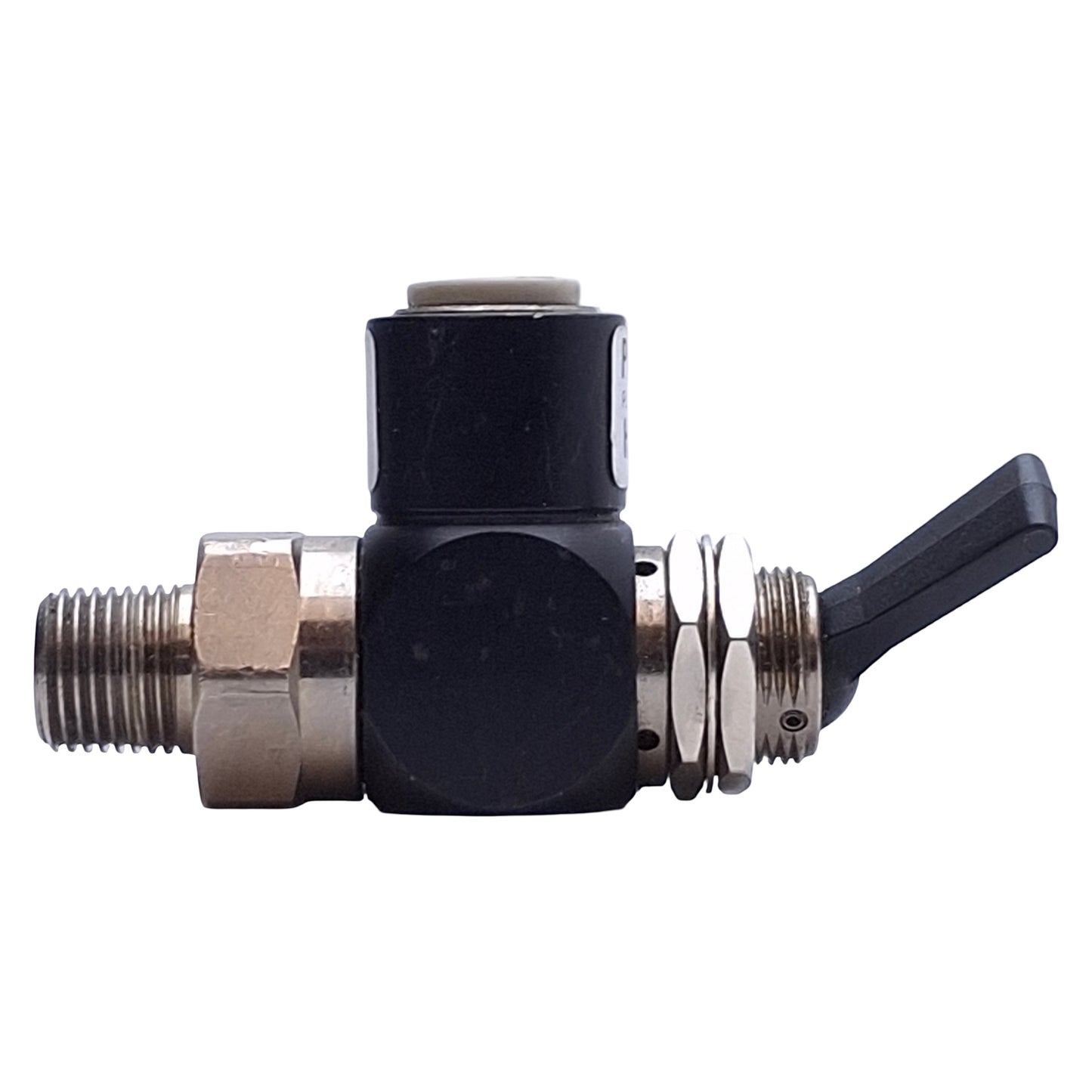 Used Pneumadyne H11-20-17 Toggle Control Valve 1/8" NPT Input, 5/32 Push-In Output