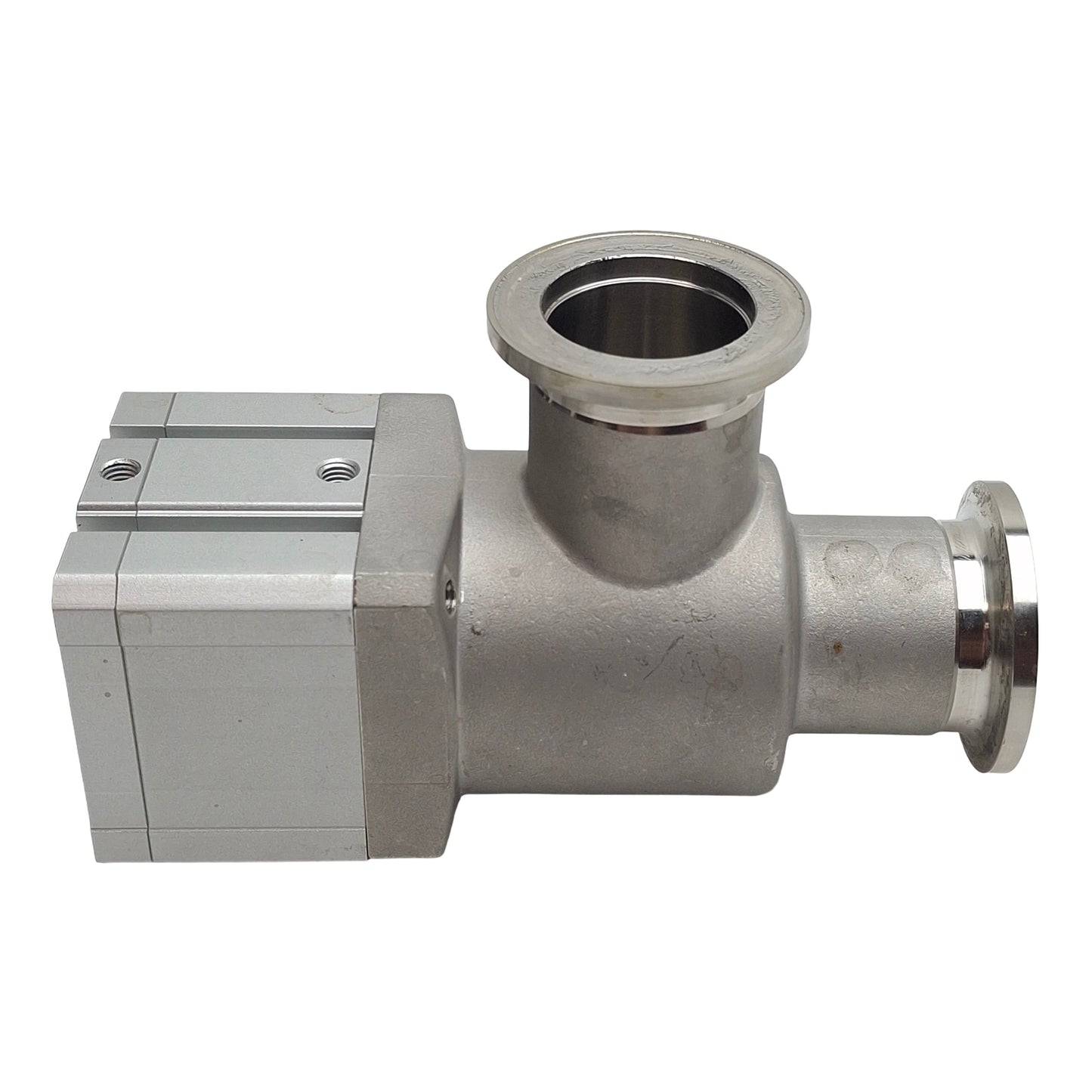 Used SMC XMC-25 High Vacuum Valve, ø25mm KF Flange, 0.3-0.6MPa, 10^6Pa~atm, M5 x 0.8
