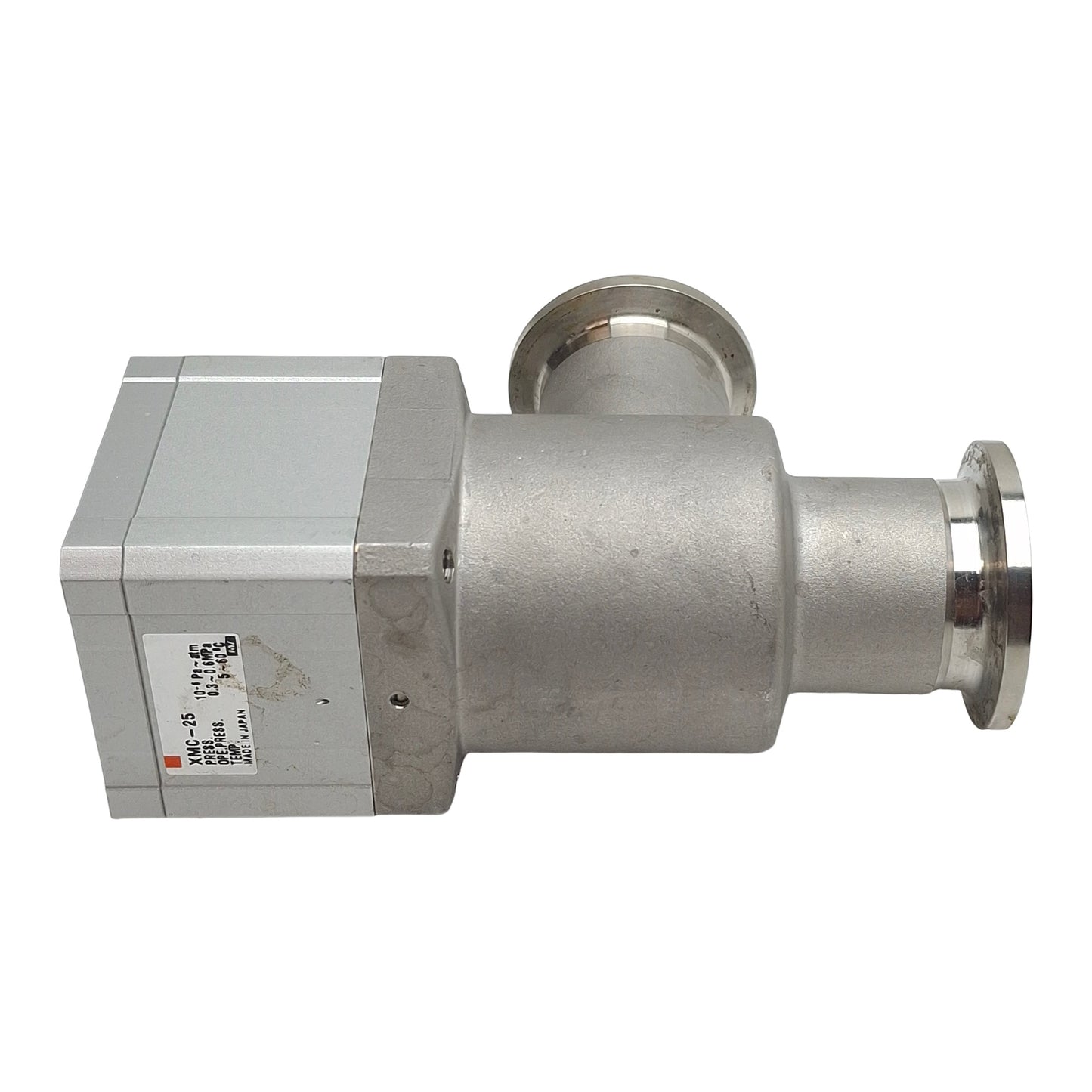 Used SMC XMC-25 High Vacuum Valve, ø25mm KF Flange, 0.3-0.6MPa, 10^6Pa~atm, M5 x 0.8