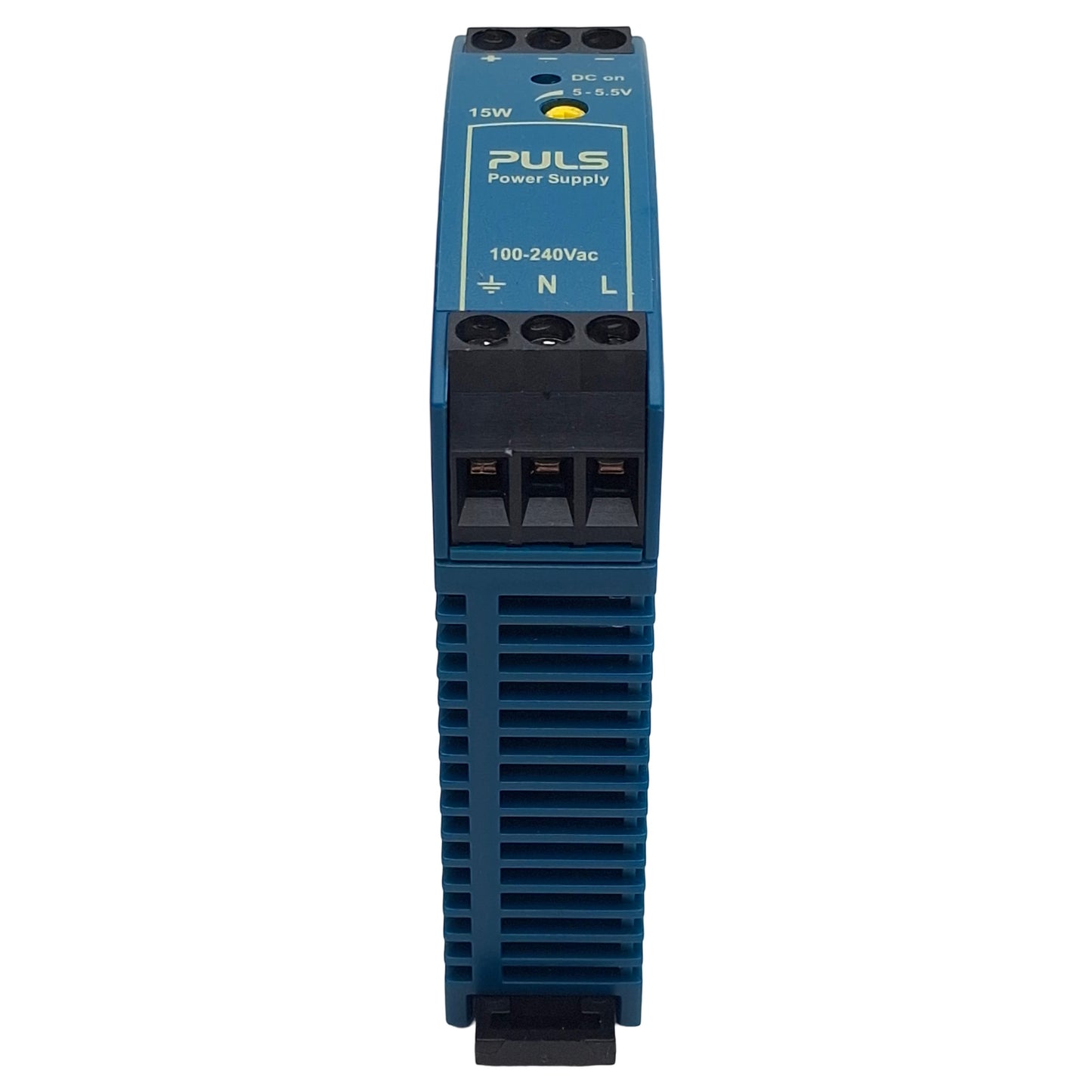 Used PULS ML15.051 Power Supply, 240VAC/300VDC In, 3A 5-5.5VDC 15W Out, DIN Rail