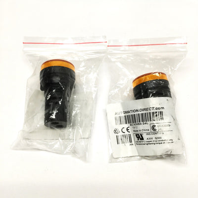 New Lot of 2 Automation Direct ECX2053-24L LED Indicating Light, Yellow, 30mm, 24V