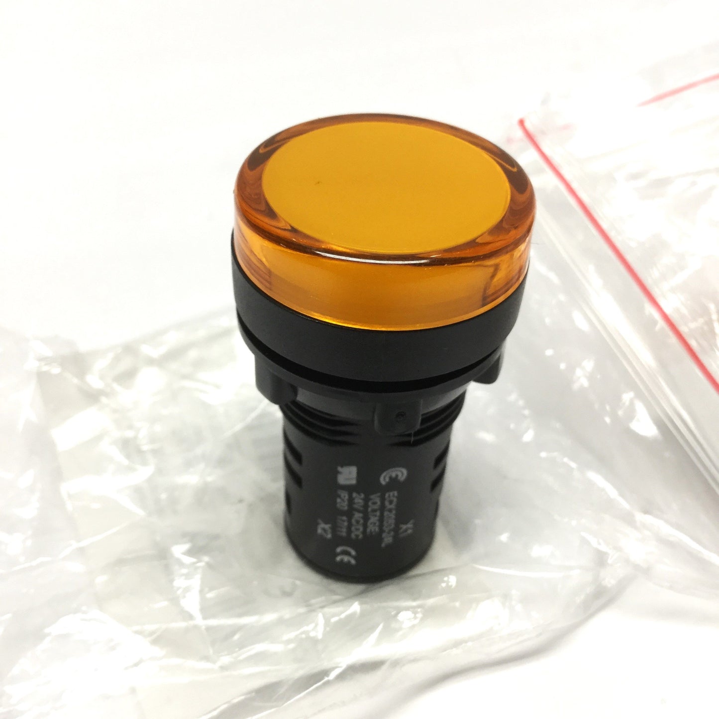 New Lot of 2 Automation Direct ECX2053-24L LED Indicating Light, Yellow, 30mm, 24V