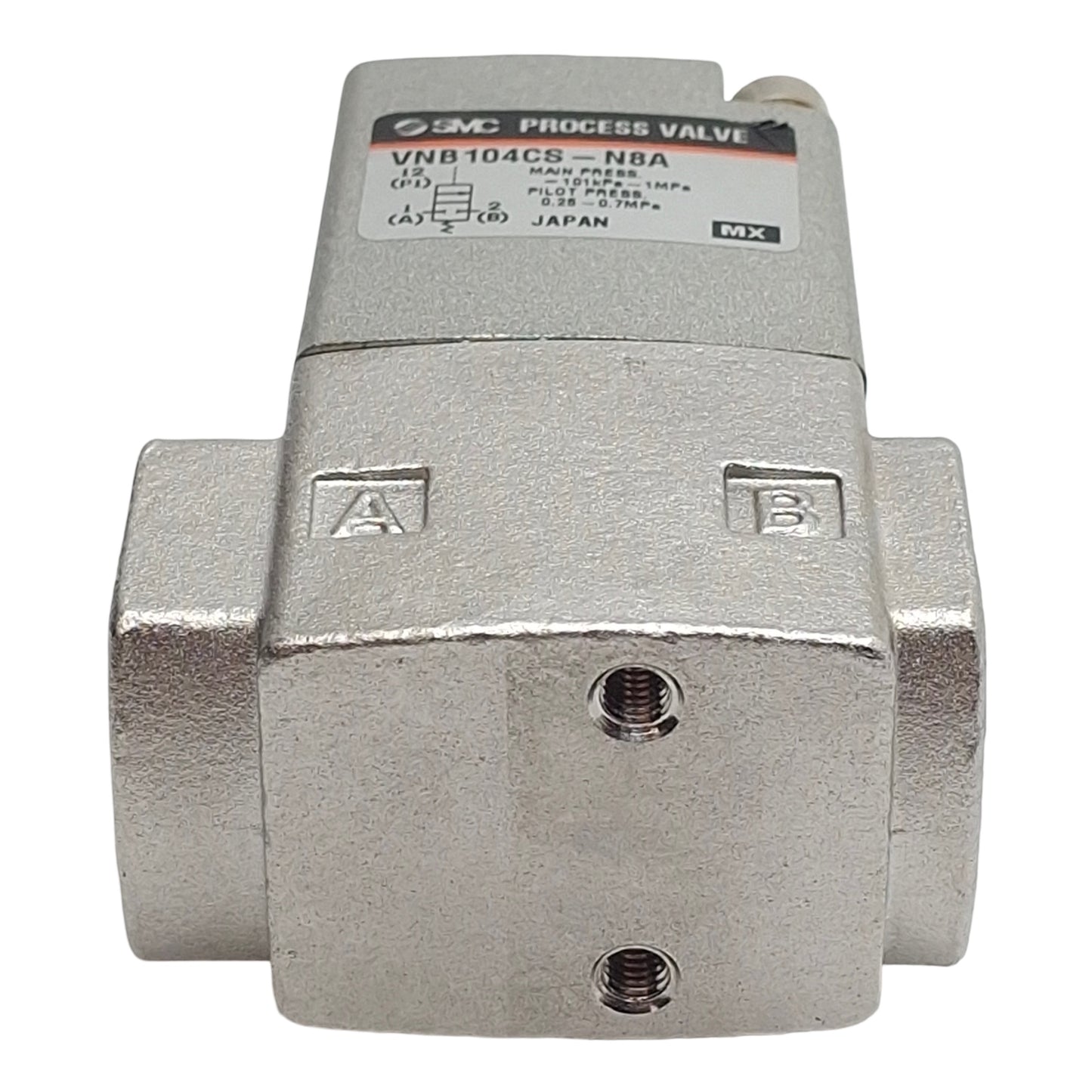 Used SMC VNB104CS-N8A Pneumatic Process Valve, 2-Way, 1/4in NPT, -101kPa~1MPa, 0.8Cv