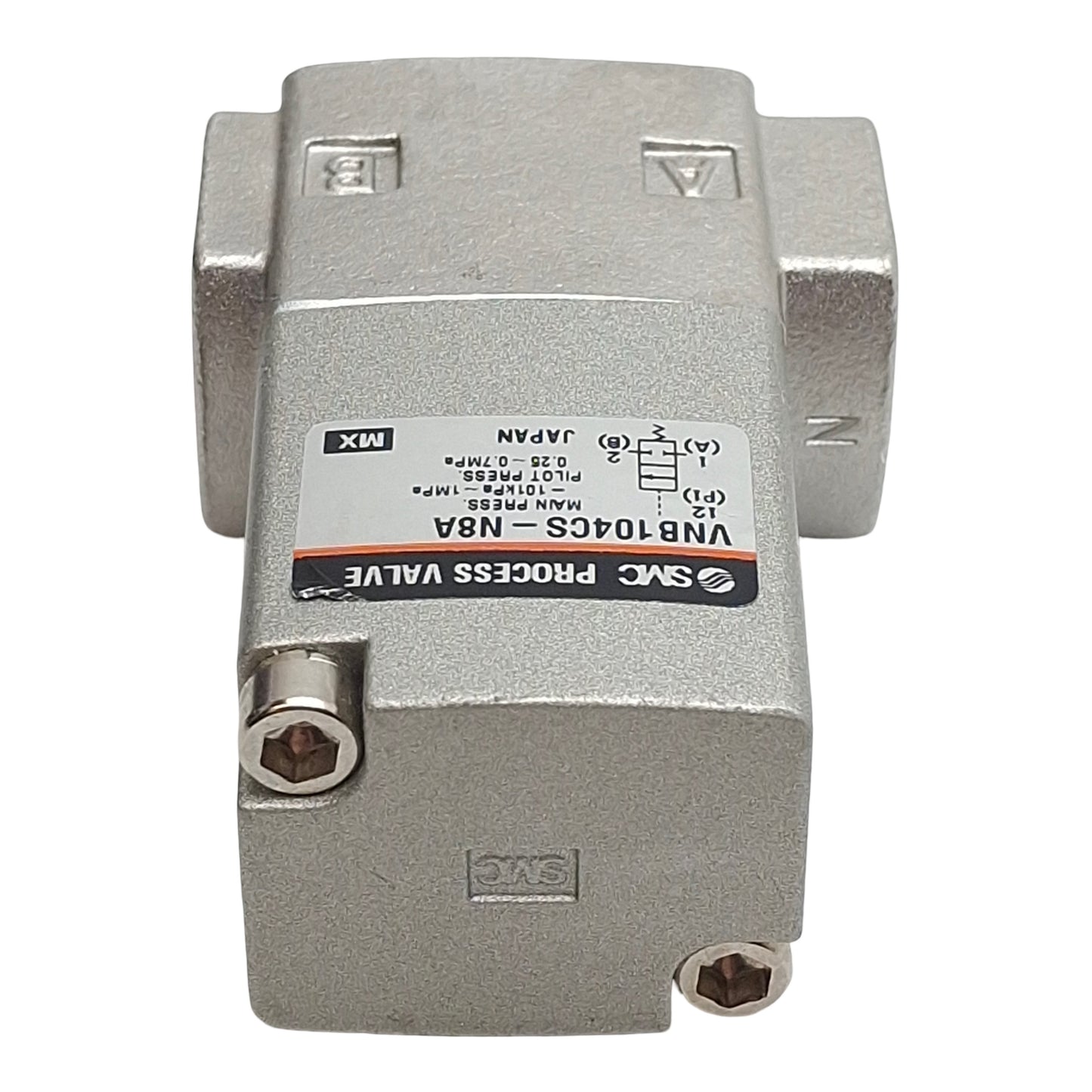 Used SMC VNB104CS-N8A Pneumatic Process Valve, 2-Way, 1/4in NPT, -101kPa~1MPa, 0.8Cv